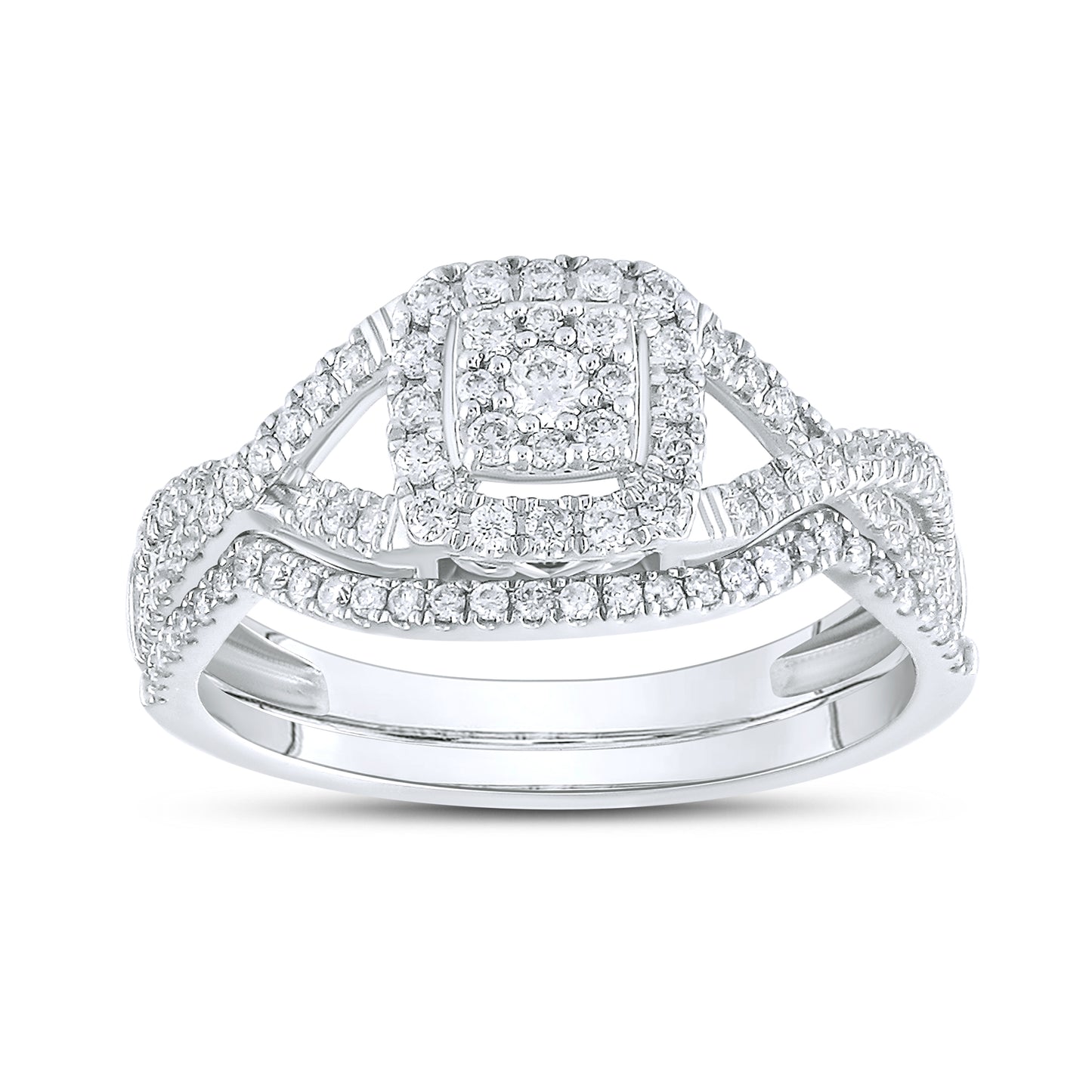 10kt White Gold 0.50 CTW Diamond Bridal Set