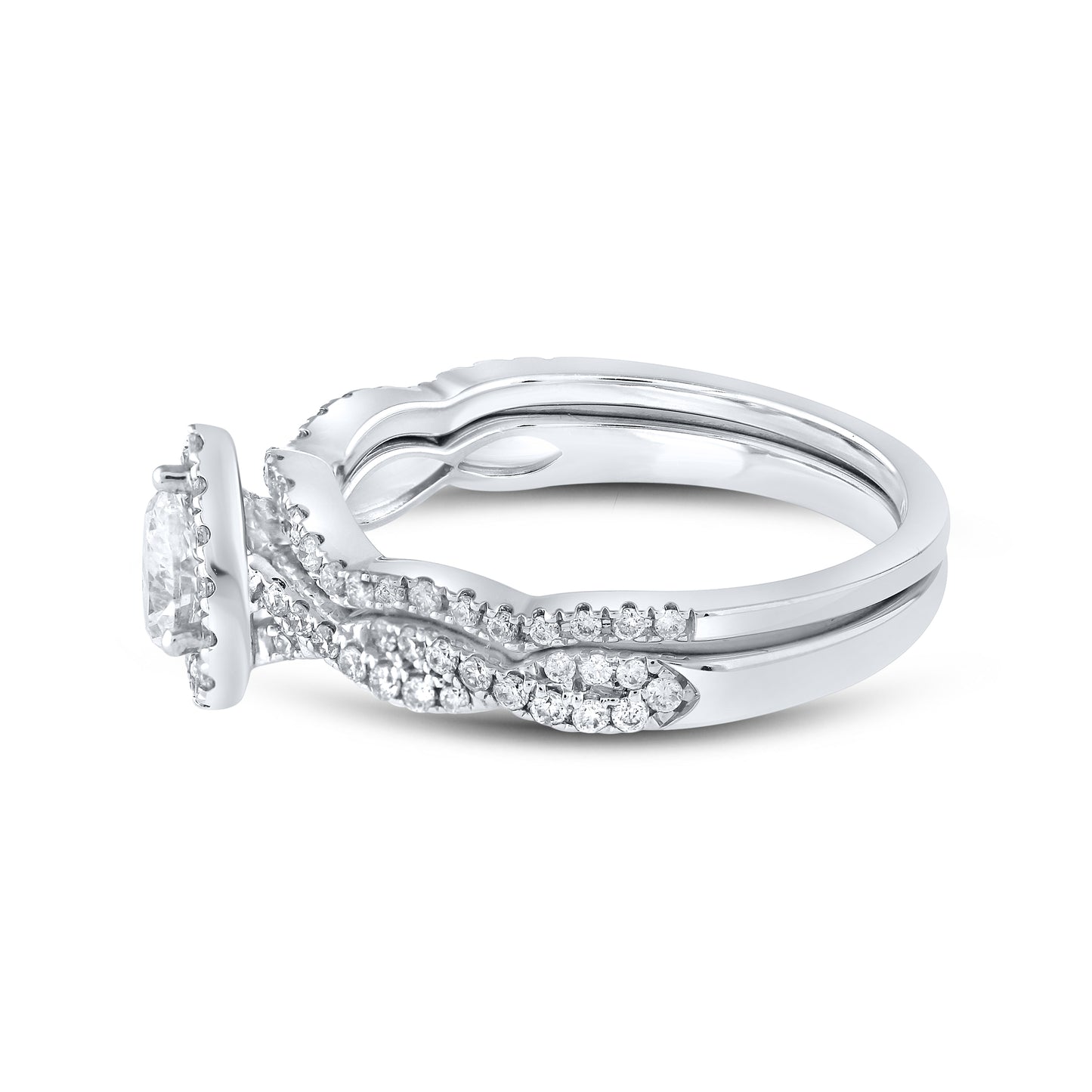 14kt White Gold 0.76 CTW Natural Diamond Bridal Ring