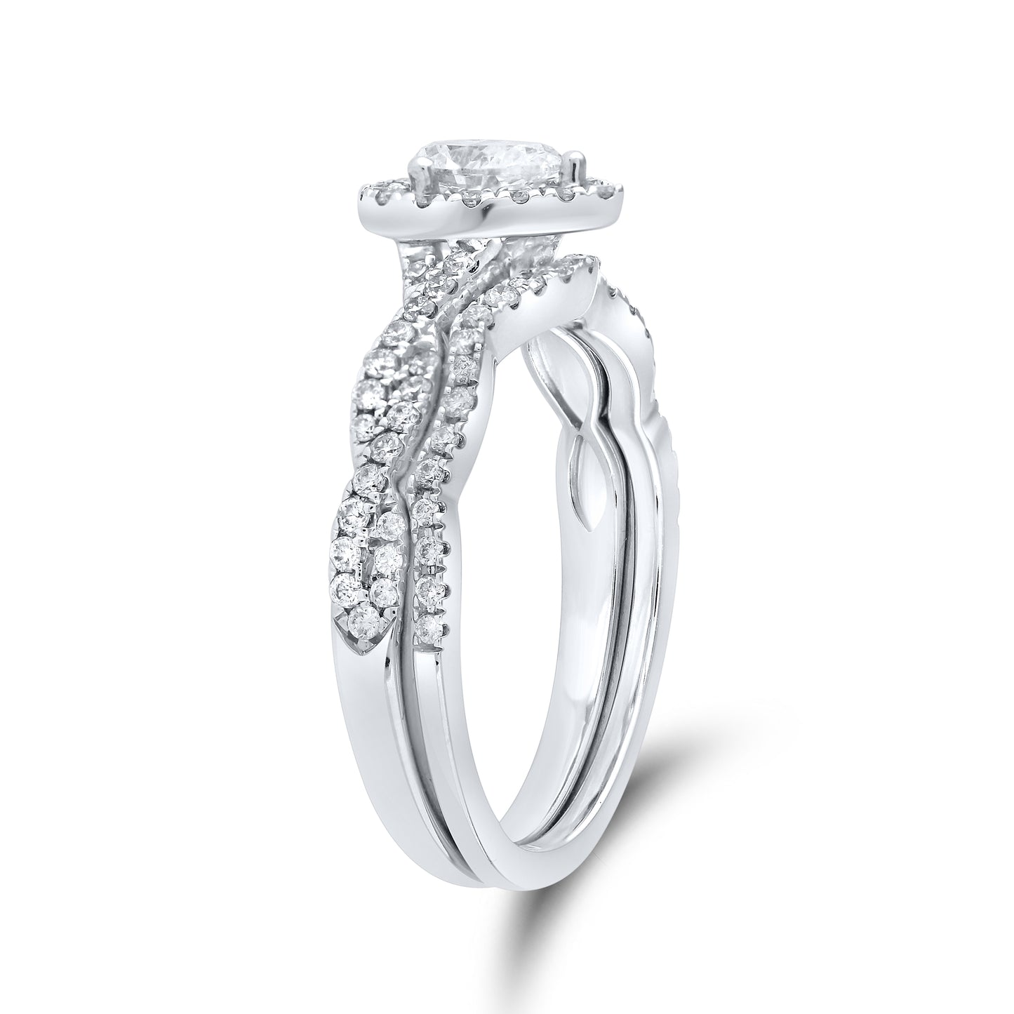 14kt White Gold 0.76 CTW Natural Diamond Bridal Ring