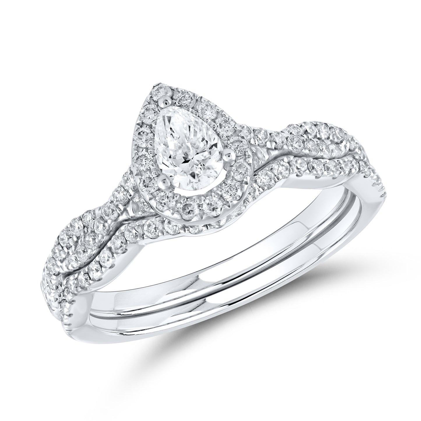 14kt White Gold 0.76 CTW Natural Diamond Bridal Ring