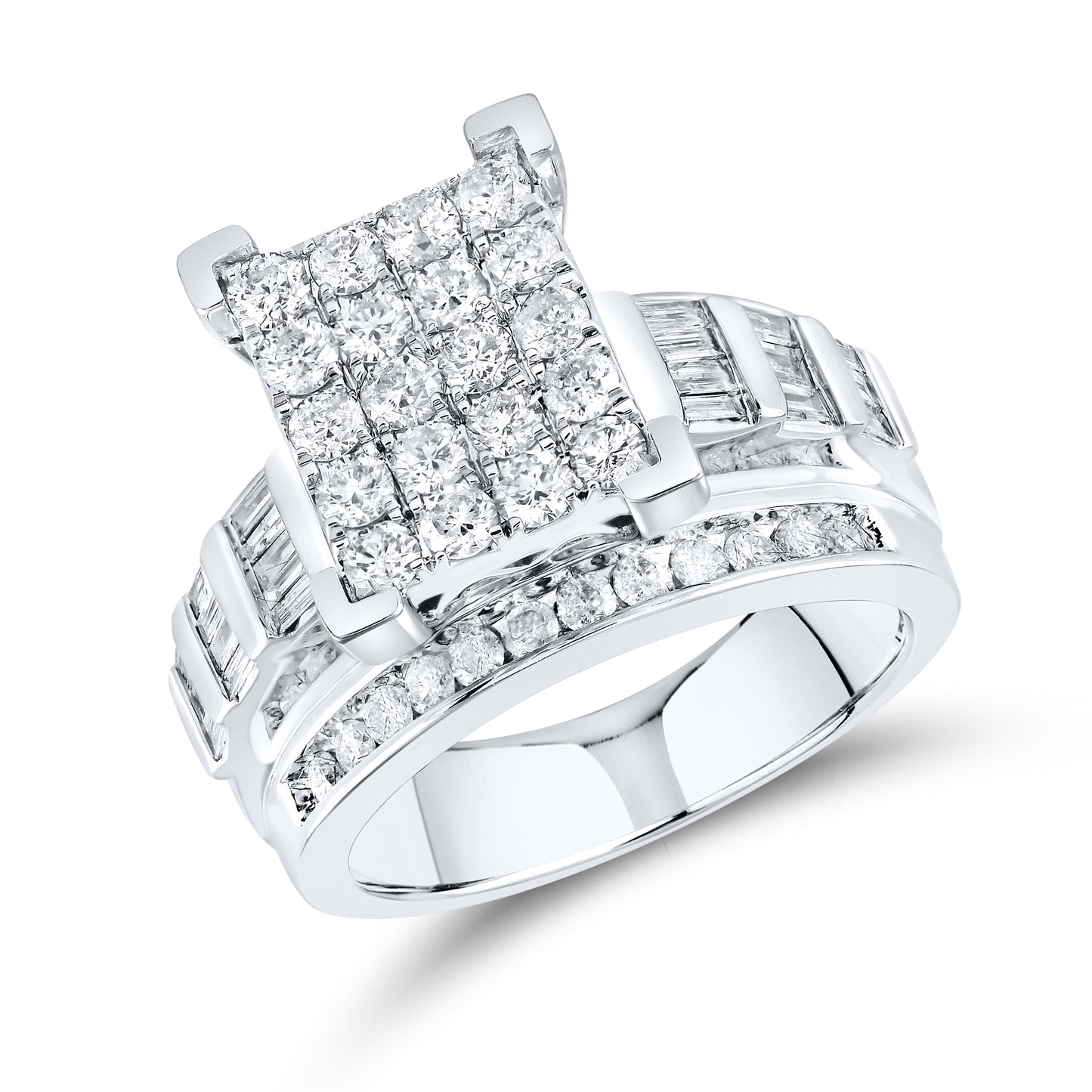 10kt White Gold 1.70 CTW Natural Diamond Ring
