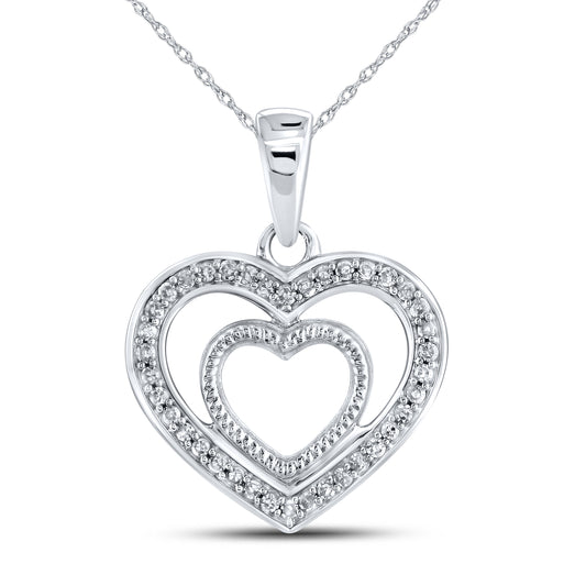 10kt White Gold 1/10 CTW Diamond Pendant With 10kt Chain