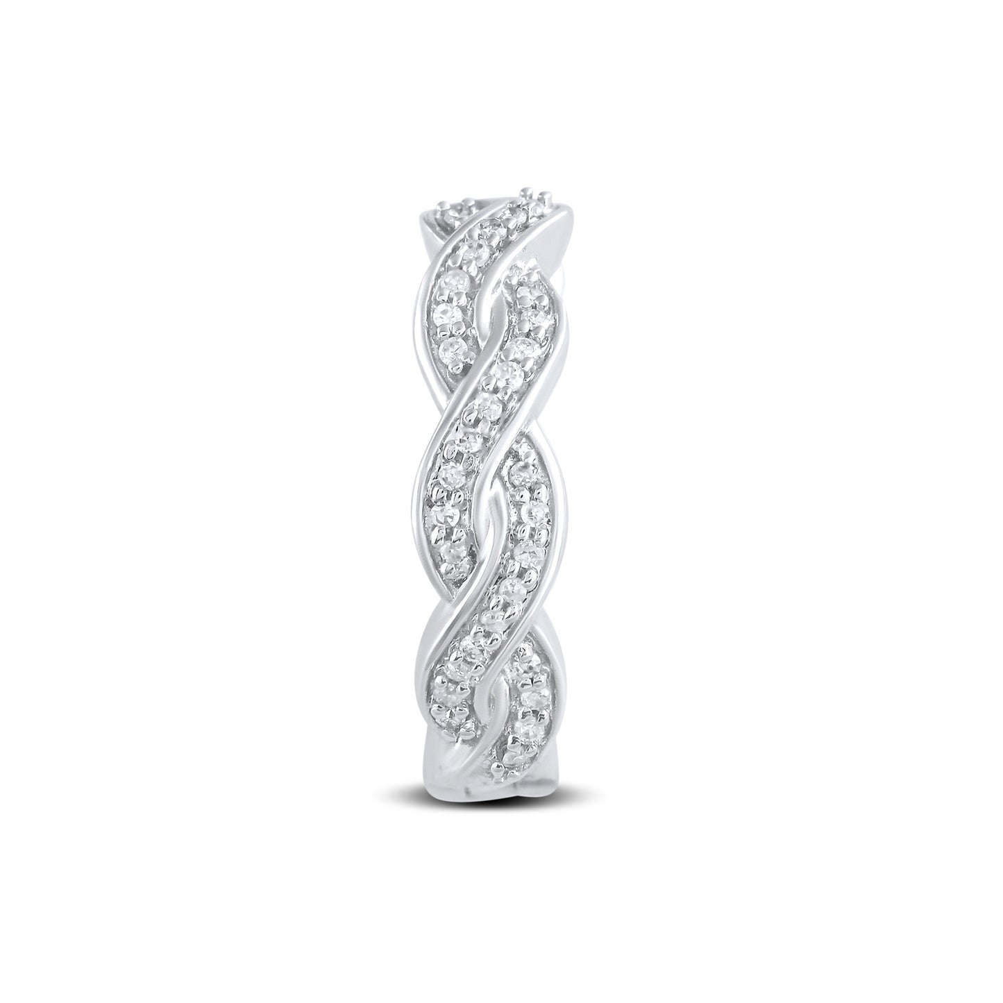 14kt White Gold 0.16 CTW Natural Diamond Hoops