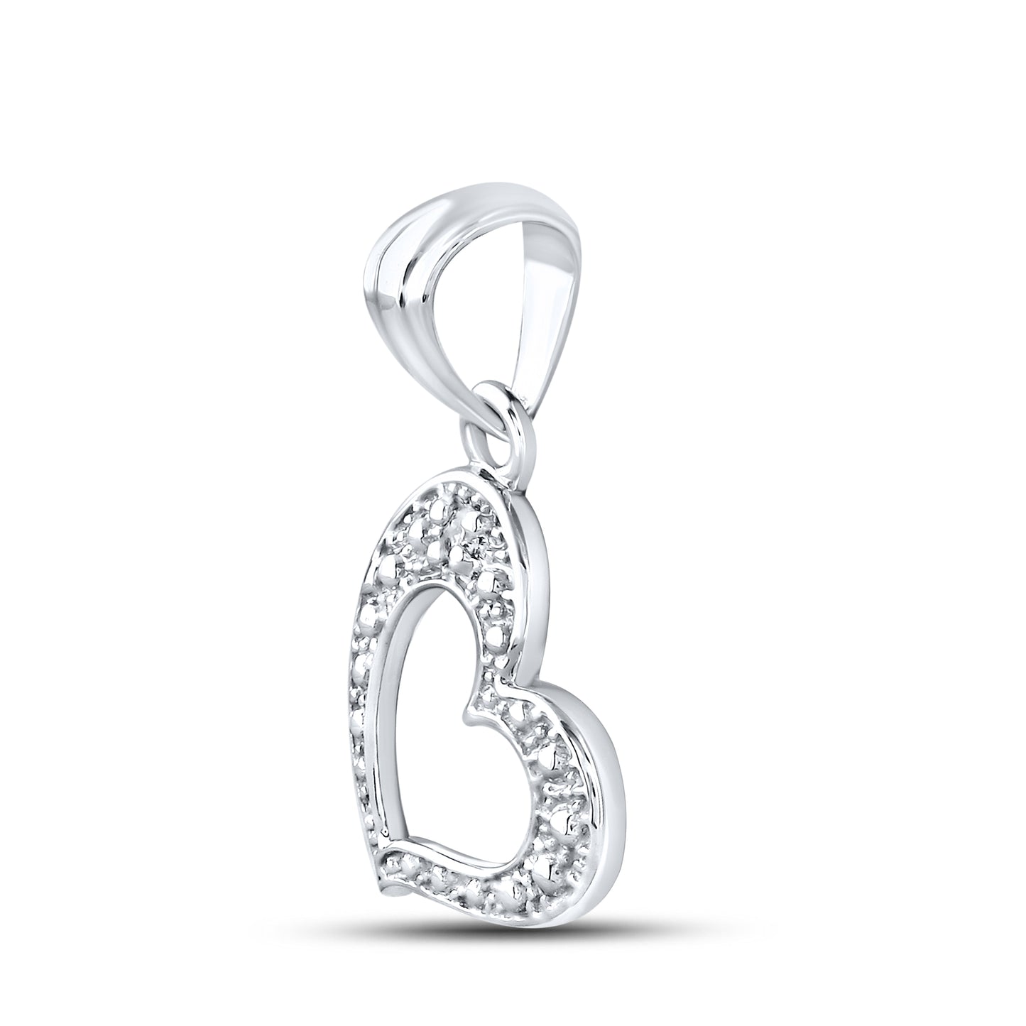 14kt White Gold 0.01 CTW Diamond Pendant With 10kt Chain