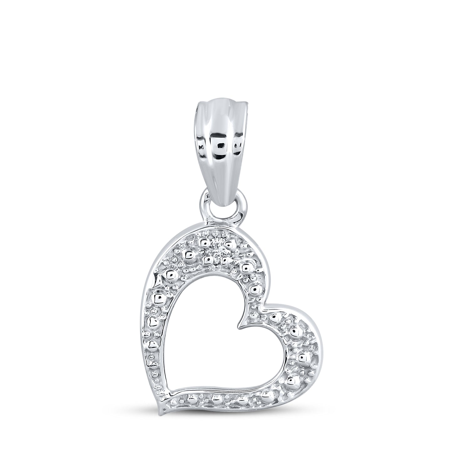 14kt White Gold 0.01 CTW Diamond Pendant With 10kt Chain