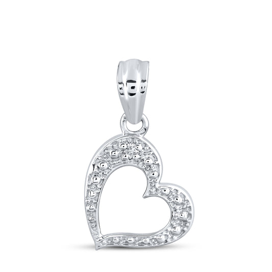 14kt White Gold 0.01 CTW Diamond Pendant With 10kt Chain