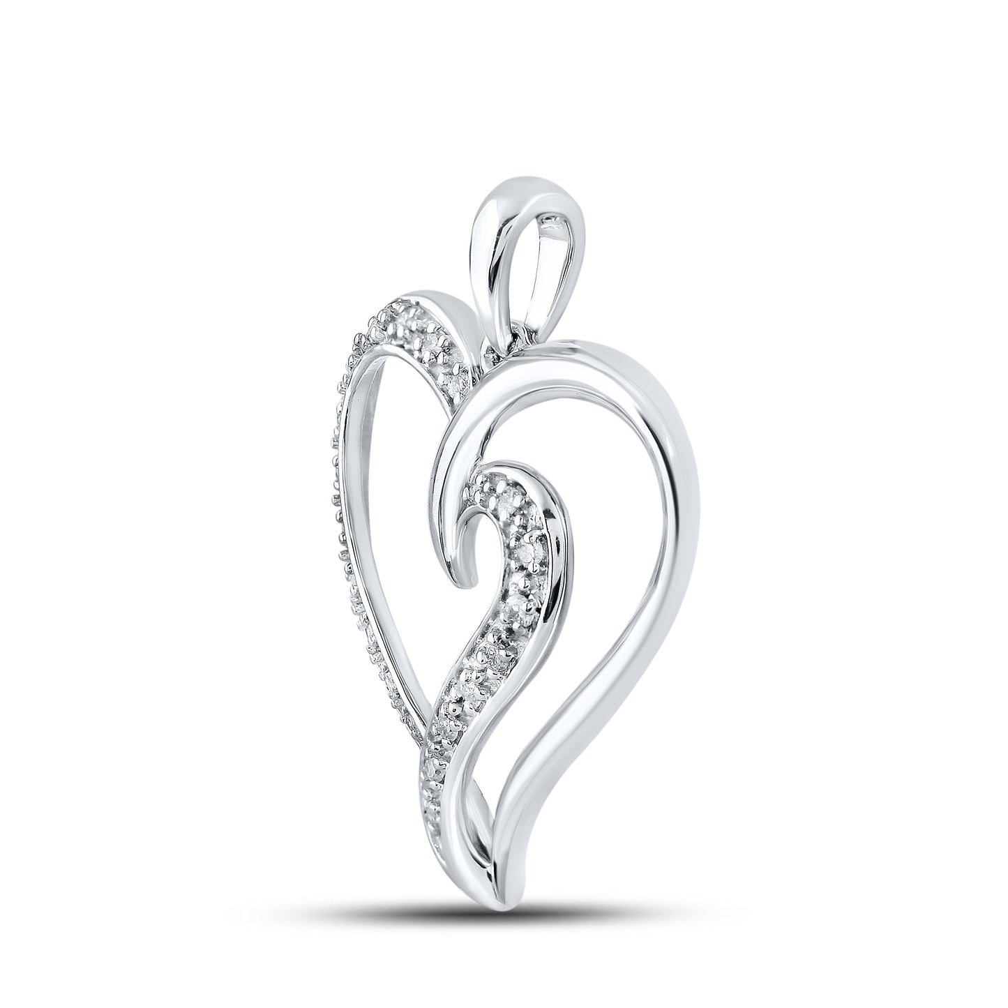 14kt White Gold 0.10 CTW Diamond Pendant With 14kt Chain