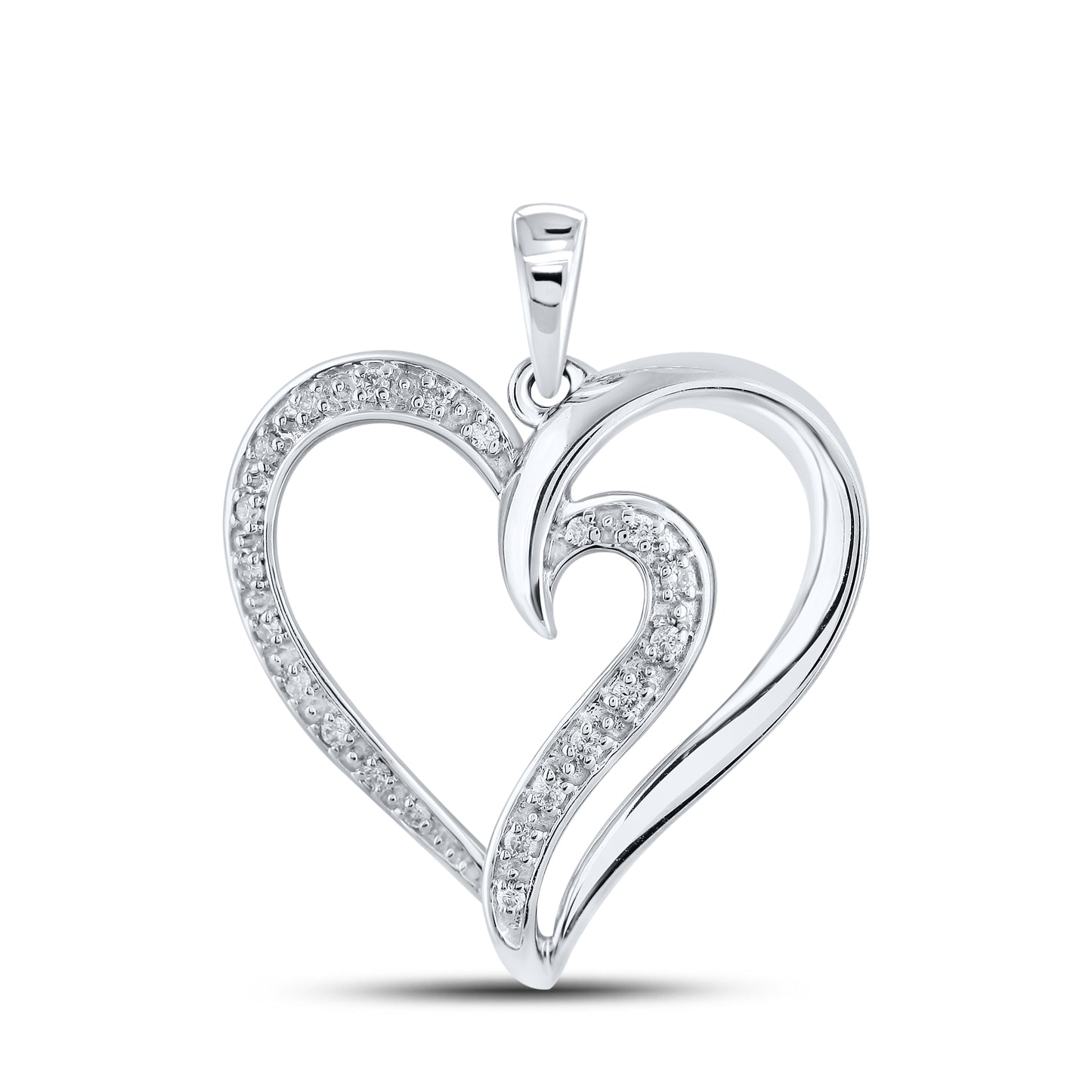 14kt White Gold 0.10 CTW Diamond Pendant With 14kt Chain