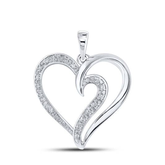 14kt White Gold 0.10 CTW Diamond Pendant With 14kt Chain