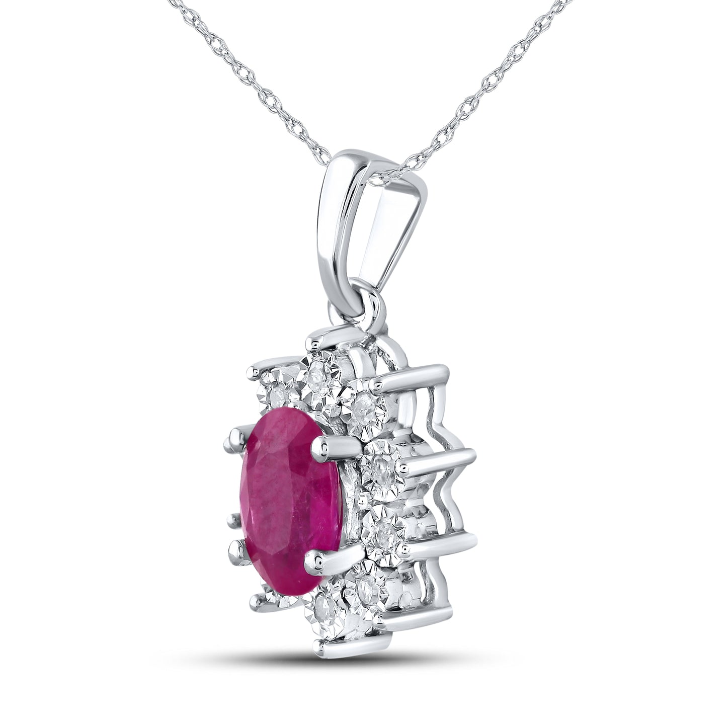 14kt White Gold 0.06 CTW Lab Diamond Pendant With 14kt Chain