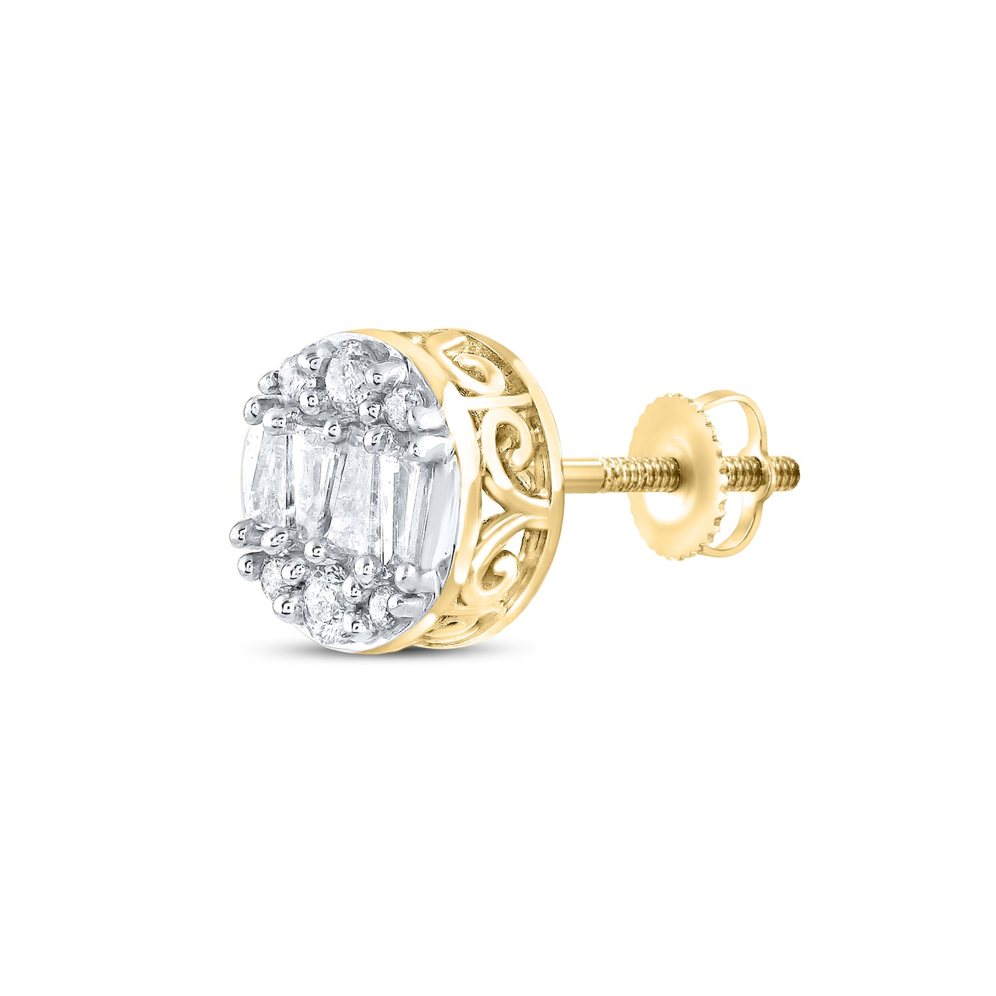 10kt Yellow Gold 0.75 CTW Natural Diamond Earrings