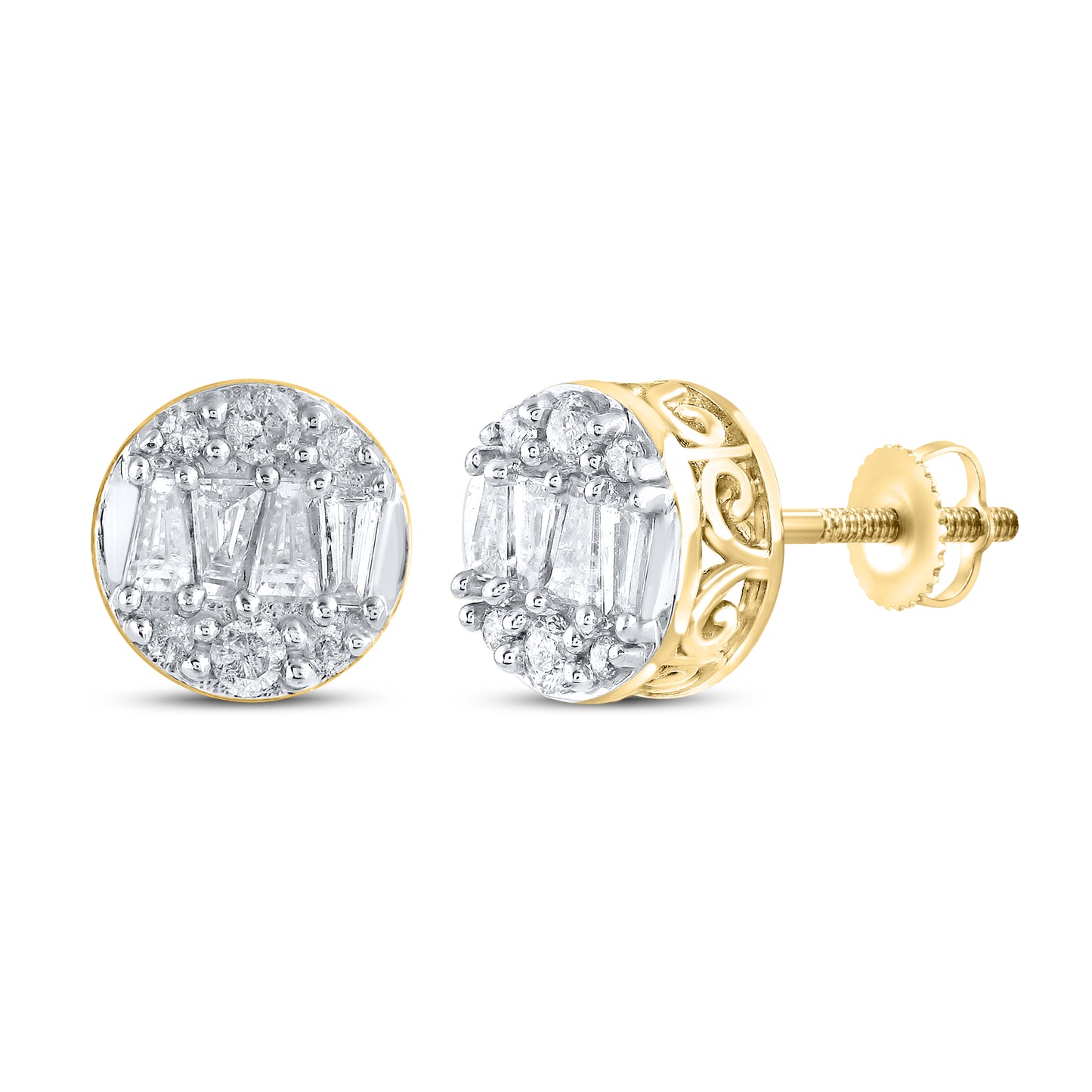 10kt Yellow Gold 0.75 CTW Natural Diamond Earrings