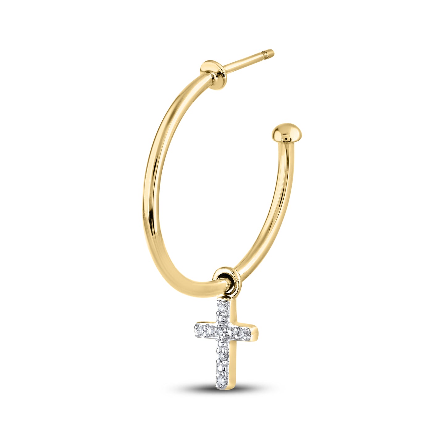 14kt Yellow Gold 0.05 CTW Natural Diamond Hoops