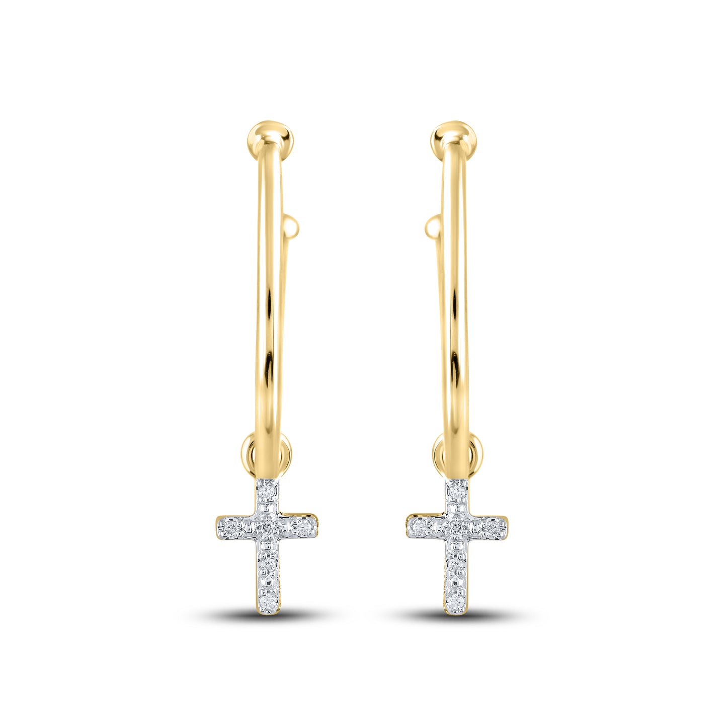 14kt Yellow Gold 0.05 CTW Natural Diamond Hoops