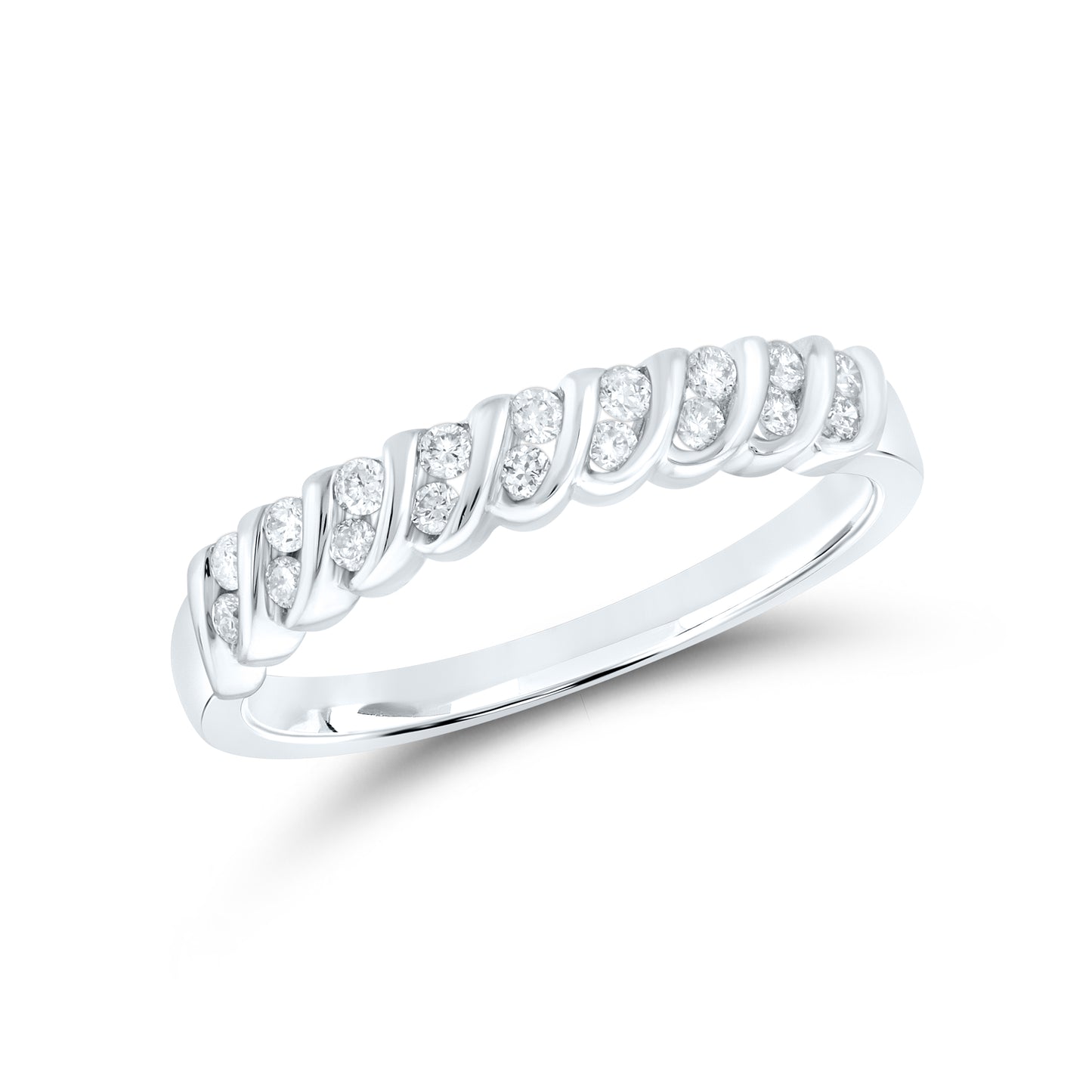 14kt White Gold 0.21 CTW Natural Diamond Band