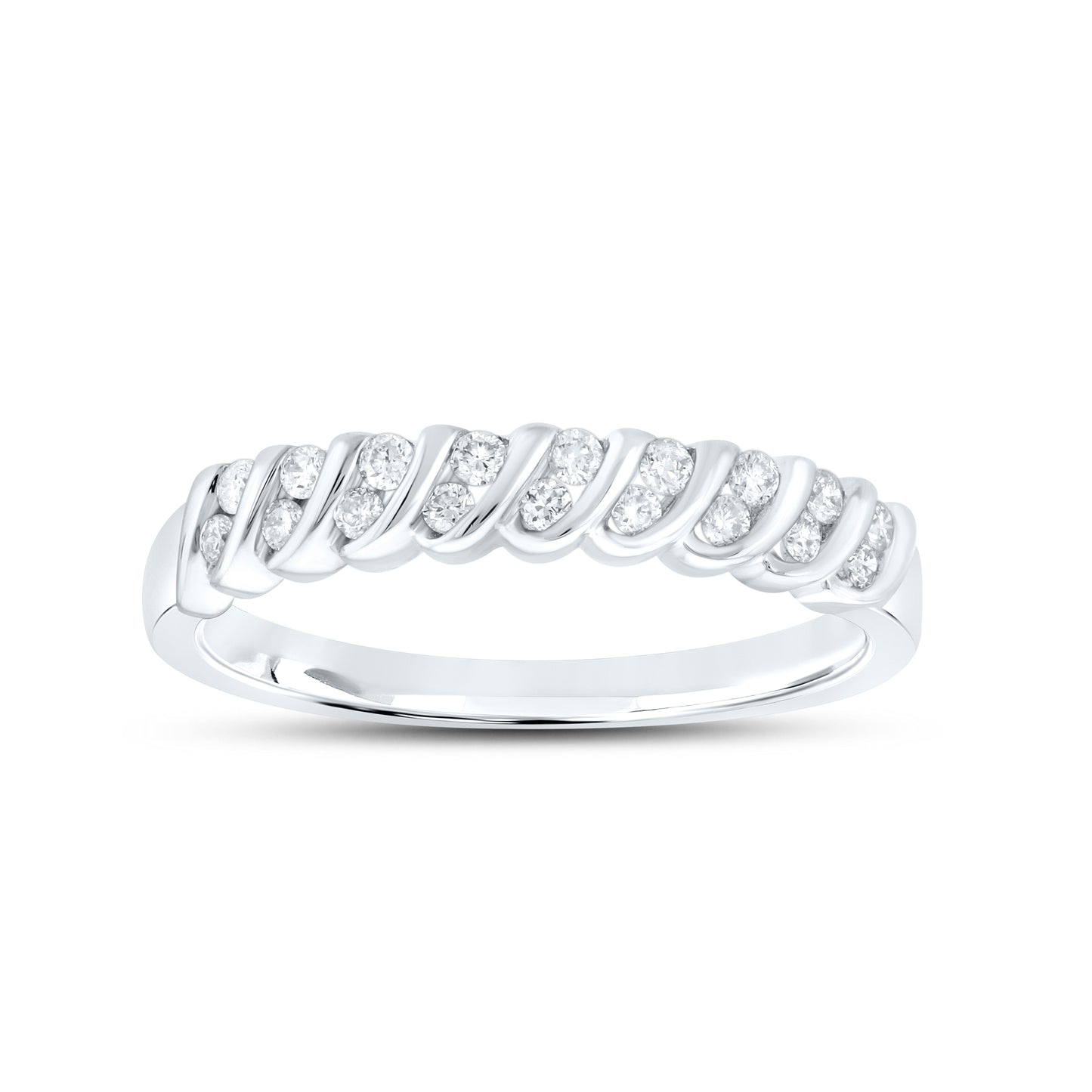 14kt White Gold 0.21 CTW Natural Diamond Band