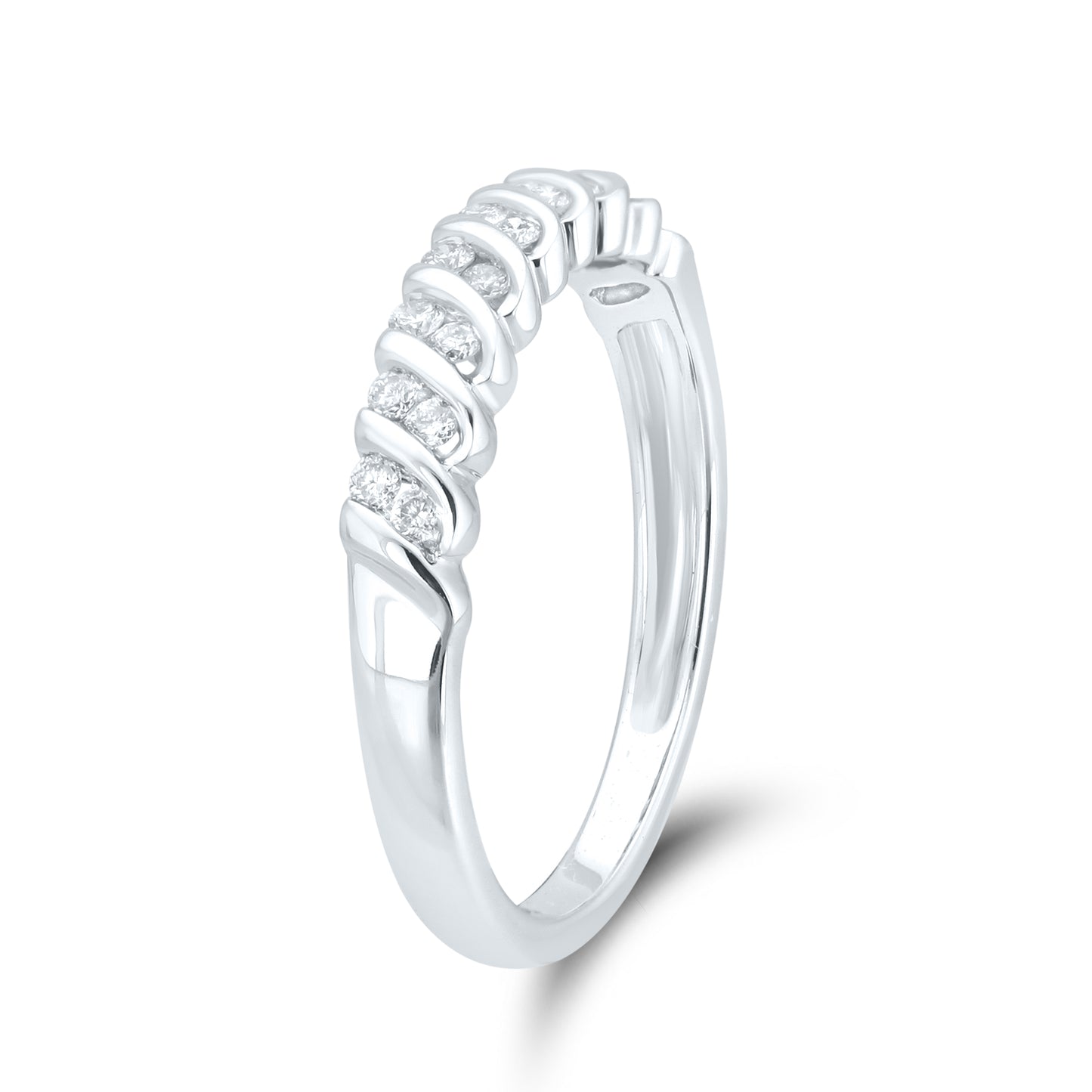14kt White Gold 0.21 CTW Natural Diamond Band