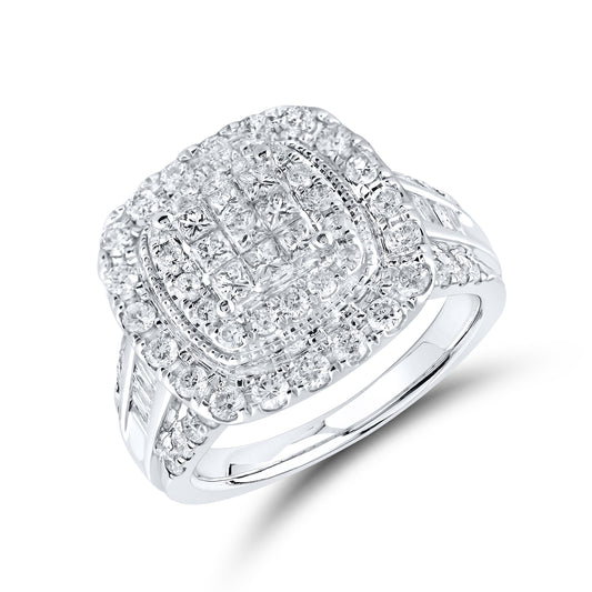 14kt White Gold 2.01 CTW Natural Diamond Bridal Ring