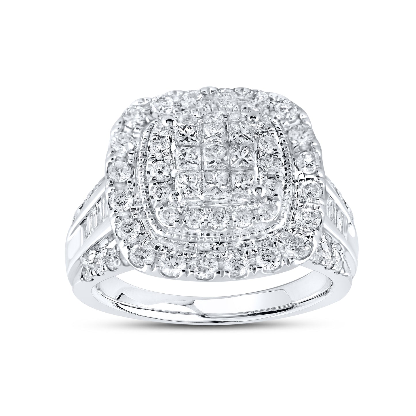 14kt White Gold 2.01 CTW Natural Diamond Bridal Ring