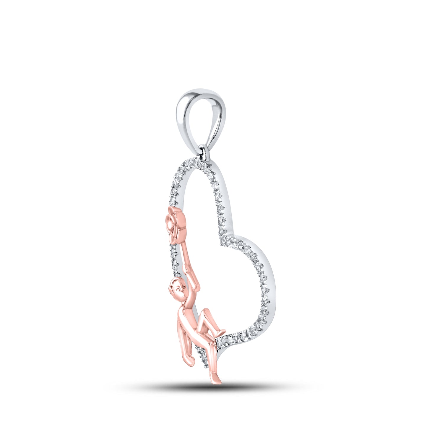 10kt White Gold 0.20 CTW Diamond Pendant With 10kt Chain