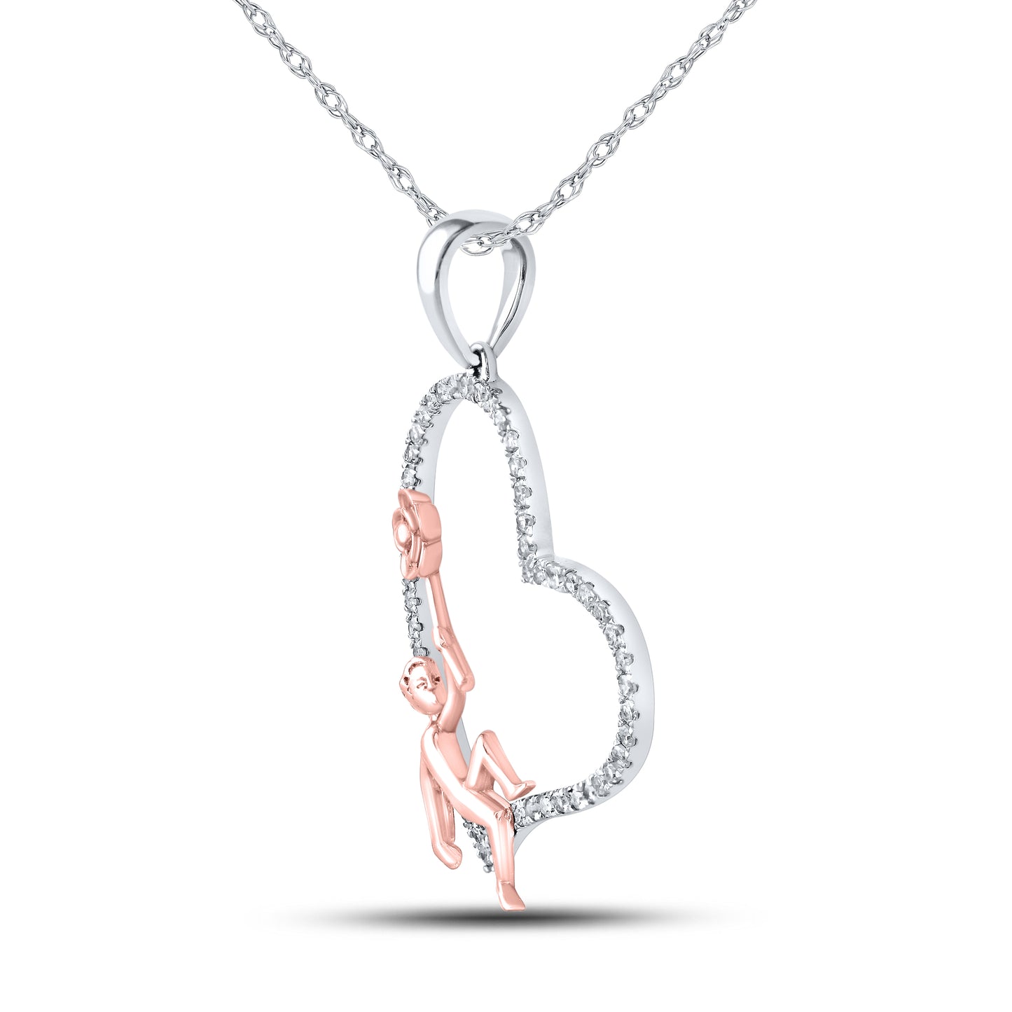 10kt White Gold 0.20 CTW Diamond Pendant With 10kt Chain