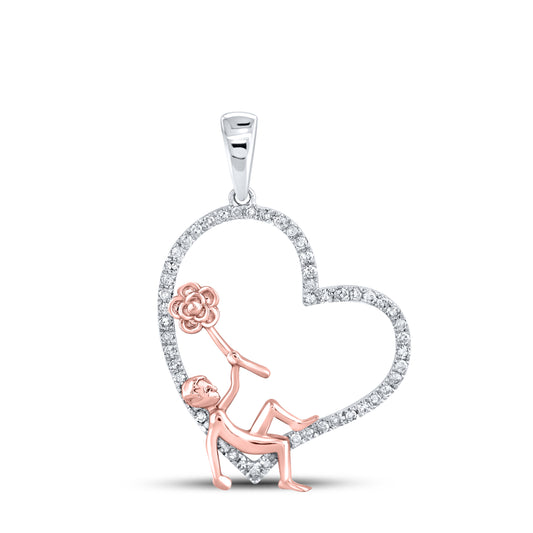 10kt White Gold 0.20 CTW Diamond Pendant With 10kt Chain