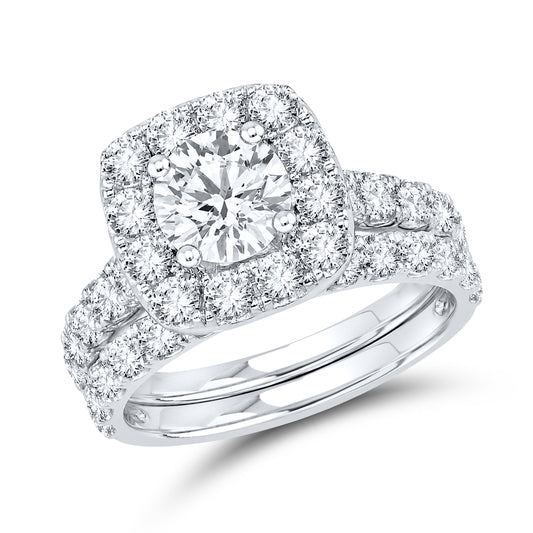 14kt White Gold 3.02 CTW Cushion Cut Lab Diamond Ring