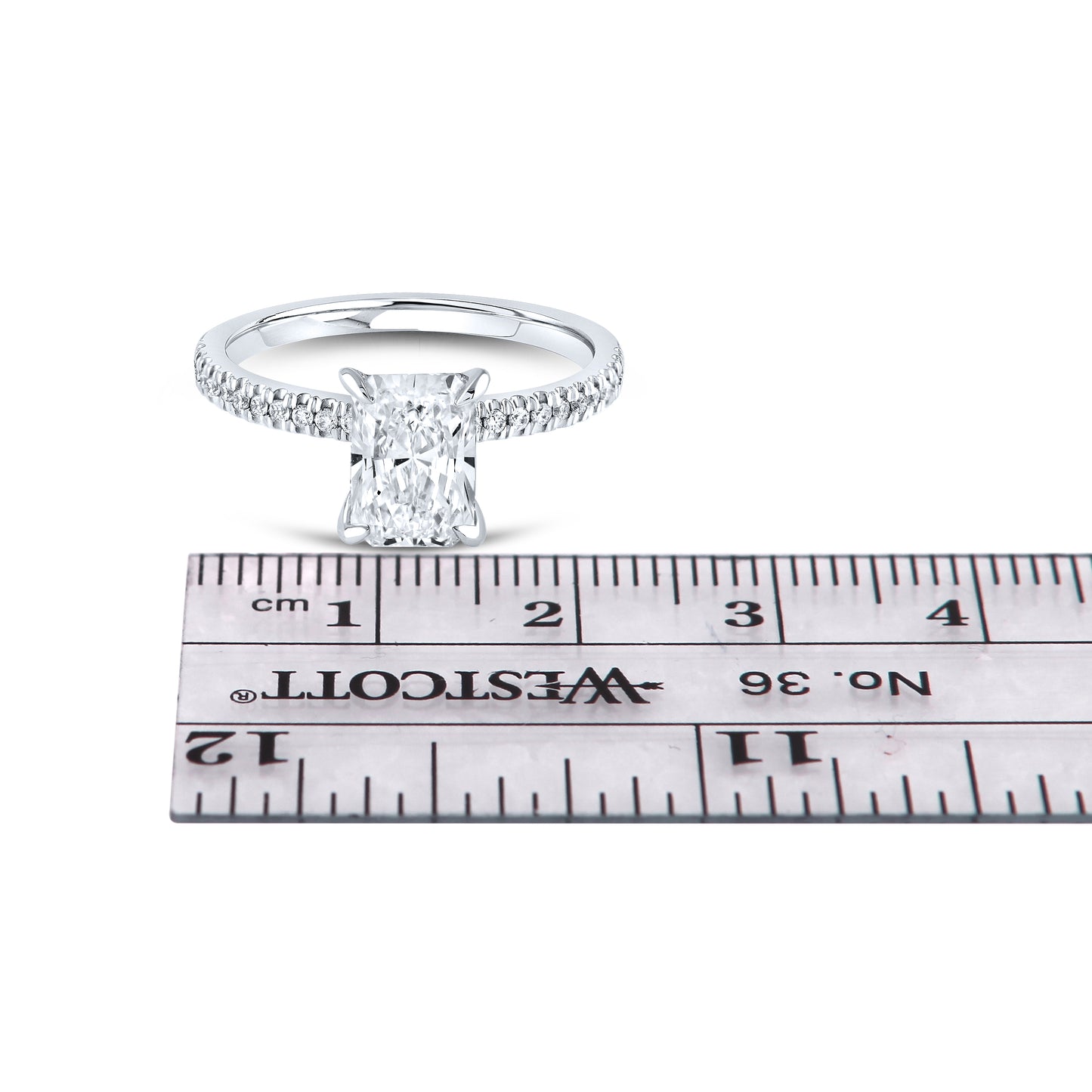 14kt White Gold 1.75 CTW Radiant Lab Diamond Ring