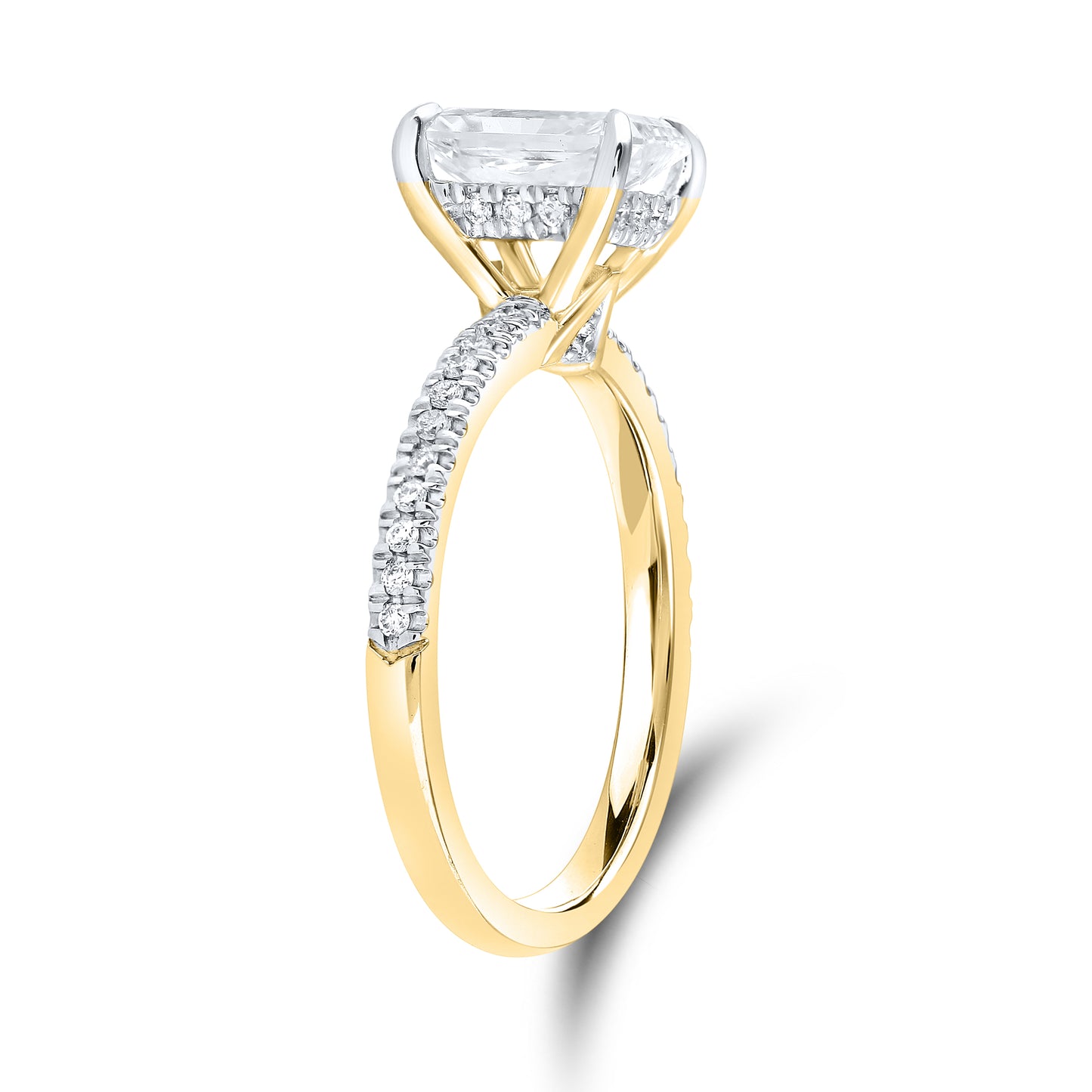 14kt Yellow Gold 1.75 CTW Radiant Lab Diamond Ring