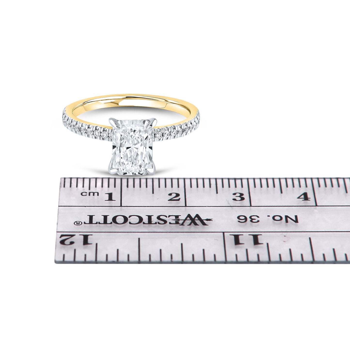 14kt Yellow Gold 1.75 CTW Radiant Lab Diamond Ring