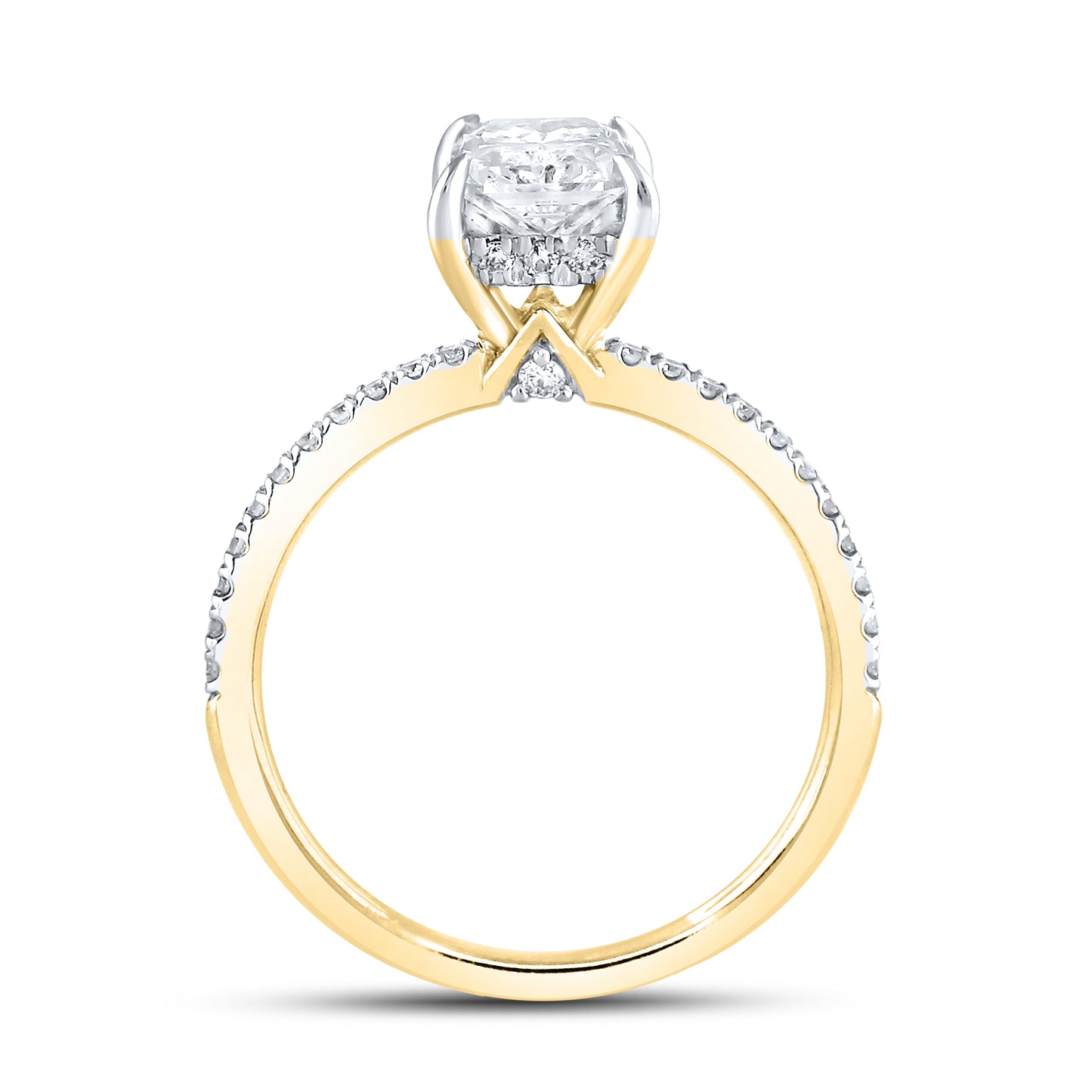 14kt Yellow Gold 1.75 CTW Radiant Lab Diamond Ring