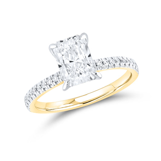 14kt Yellow Gold 1.75 CTW Radiant Lab Diamond Ring