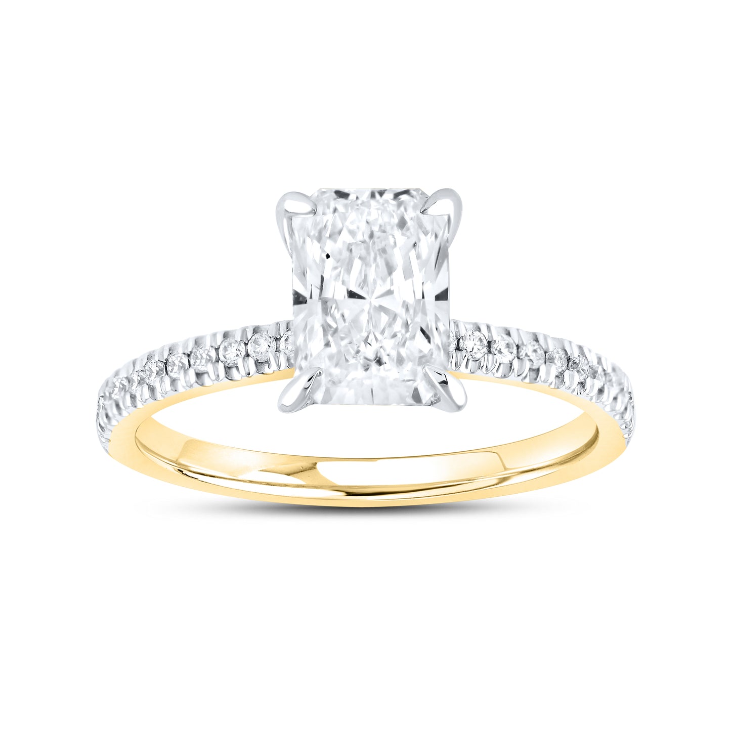 14kt Yellow Gold 1.75 CTW Radiant Lab Diamond Ring