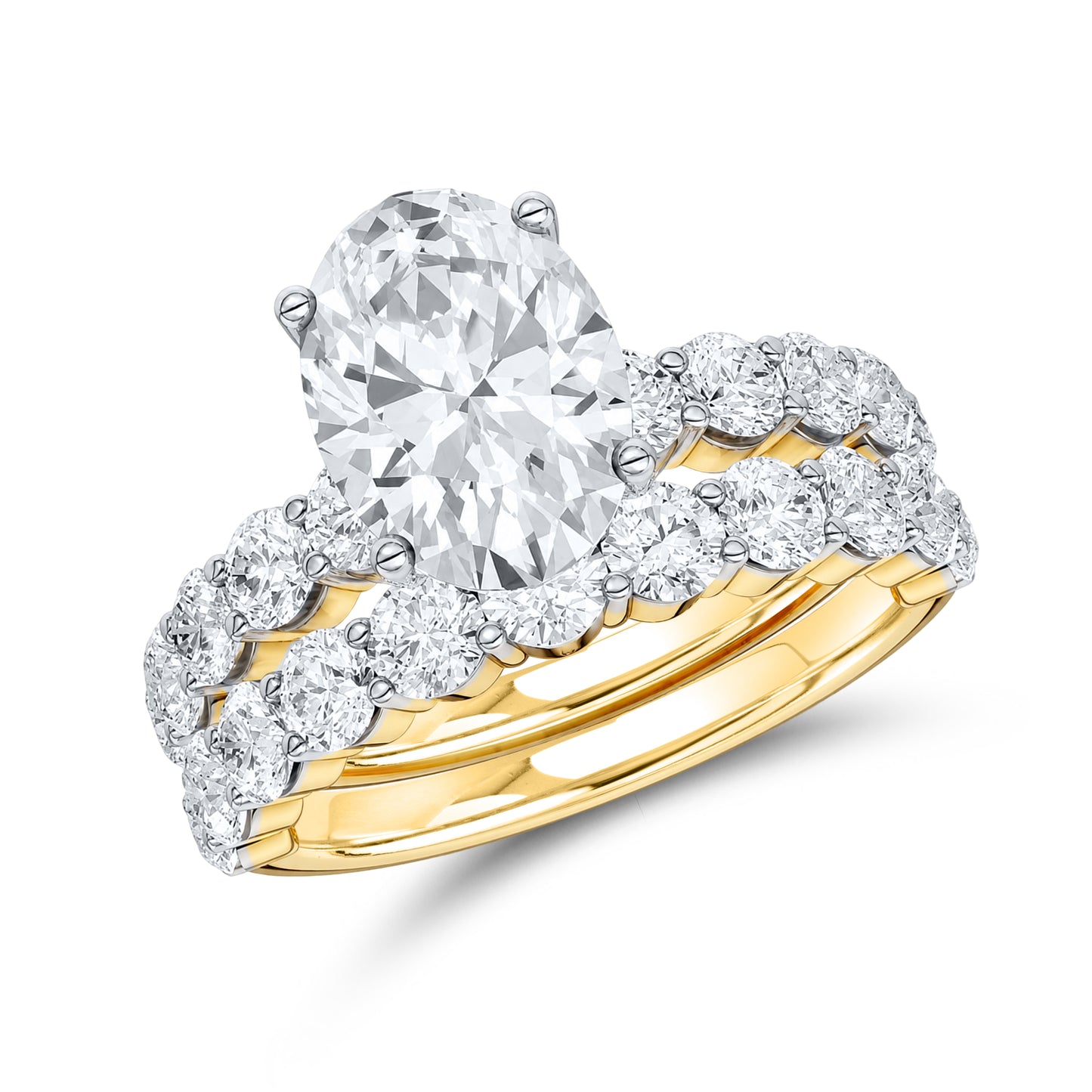 14kt Yellow Gold 4.1 CTW Oval Lab Diamond Ring