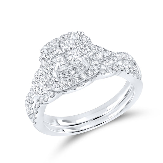 10k white gold 1.05 Diamond Bridal Ring set