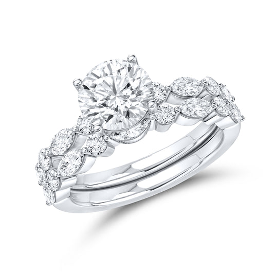 14kt White Gold 2.61 CTW Round Lab Diamond Ring