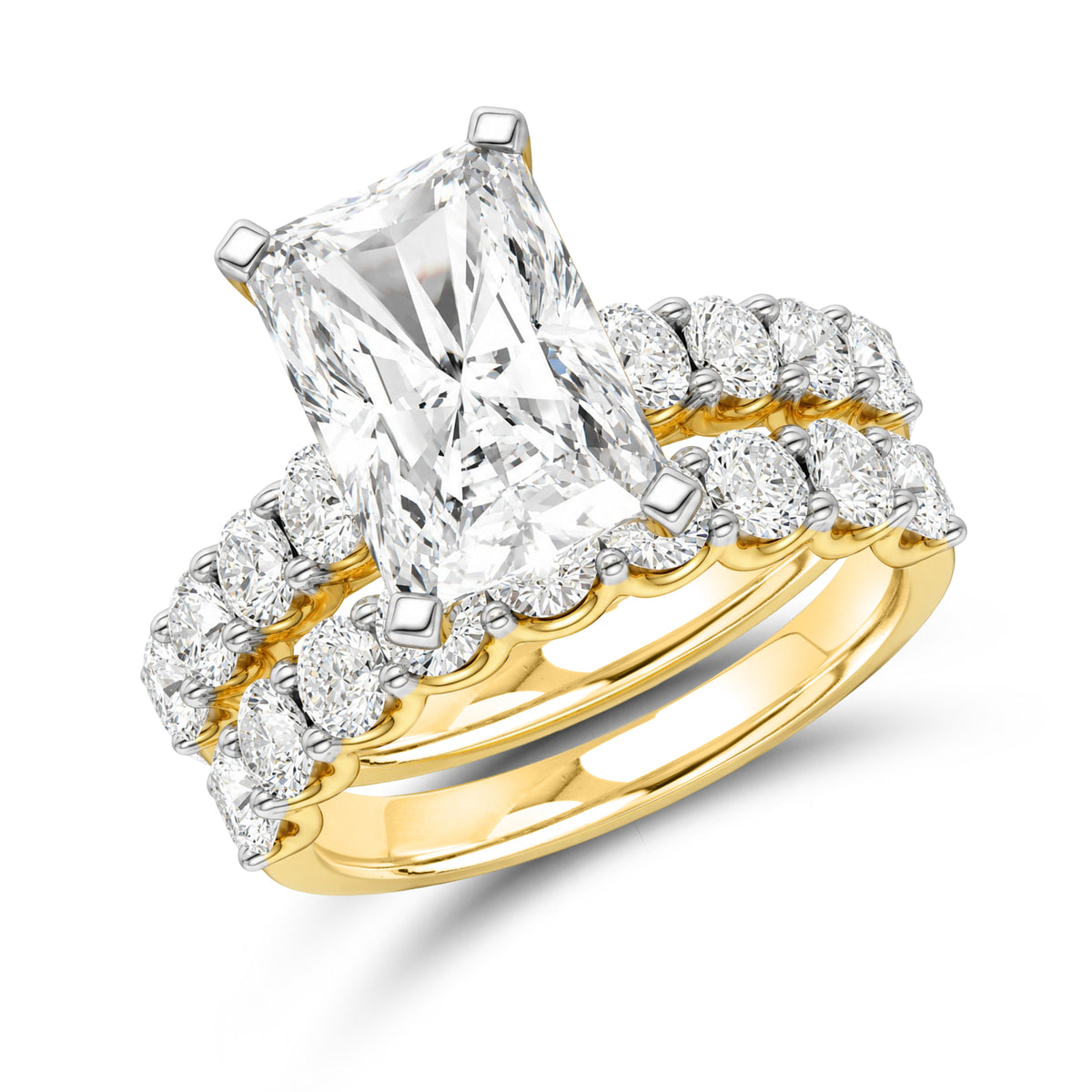 14kt Yellow Gold 6.11 CTW Radiant Lab Diamond Ring