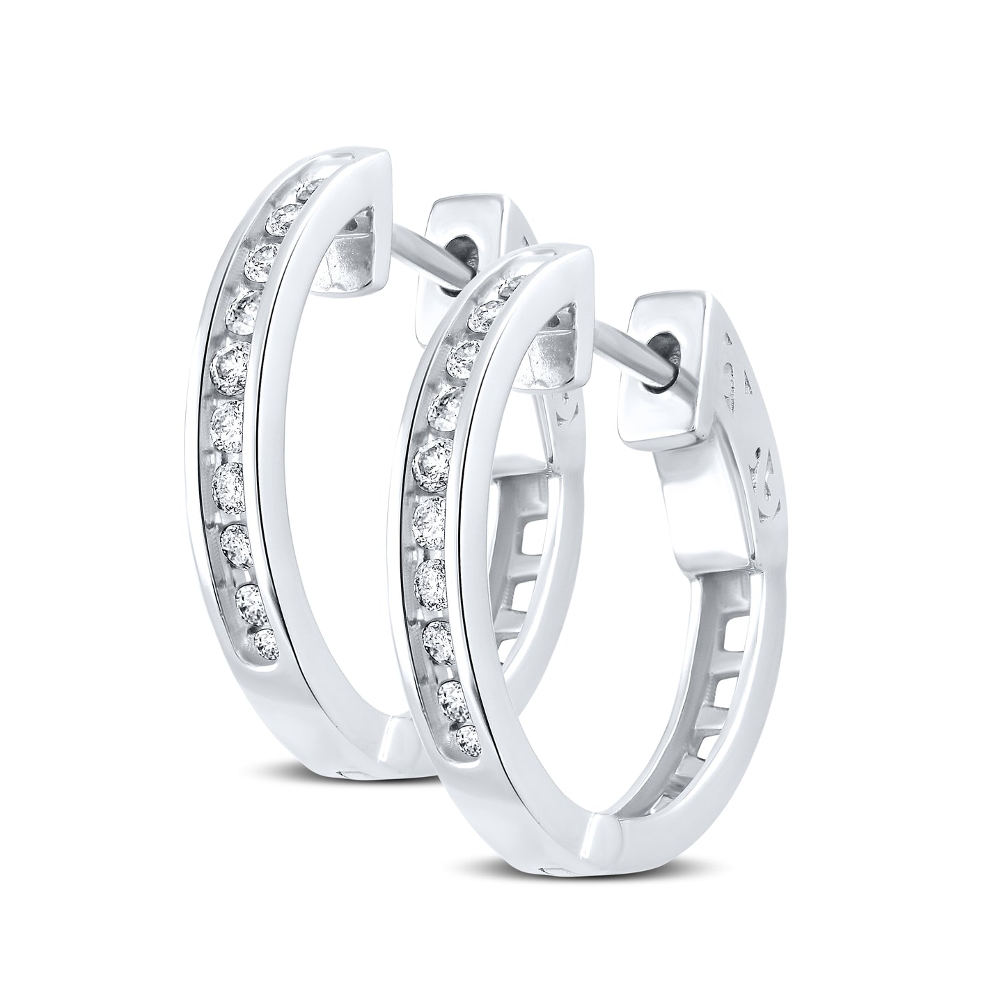 10kt white gold 0.25ctw Diamond Hoops