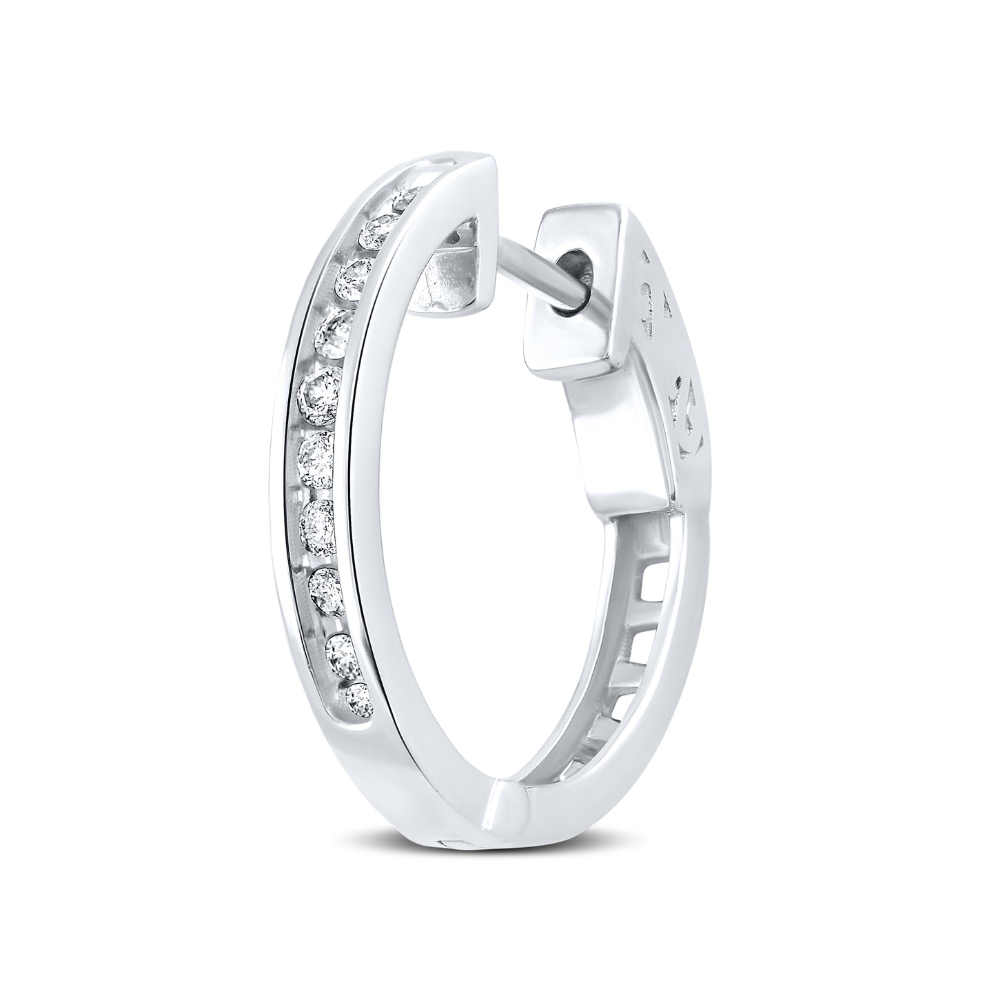 10kt white gold 0.25ctw Diamond Hoops