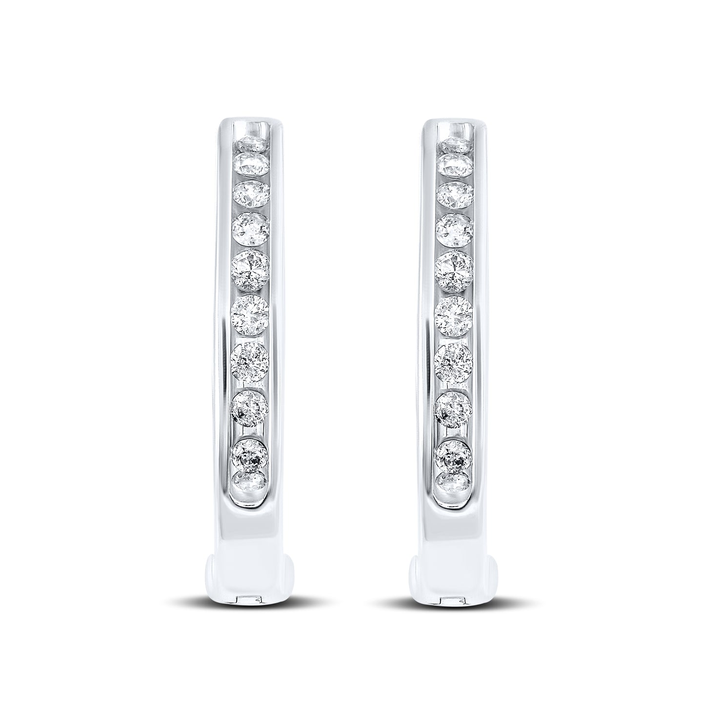 10kt white gold 0.25ctw Diamond Hoops