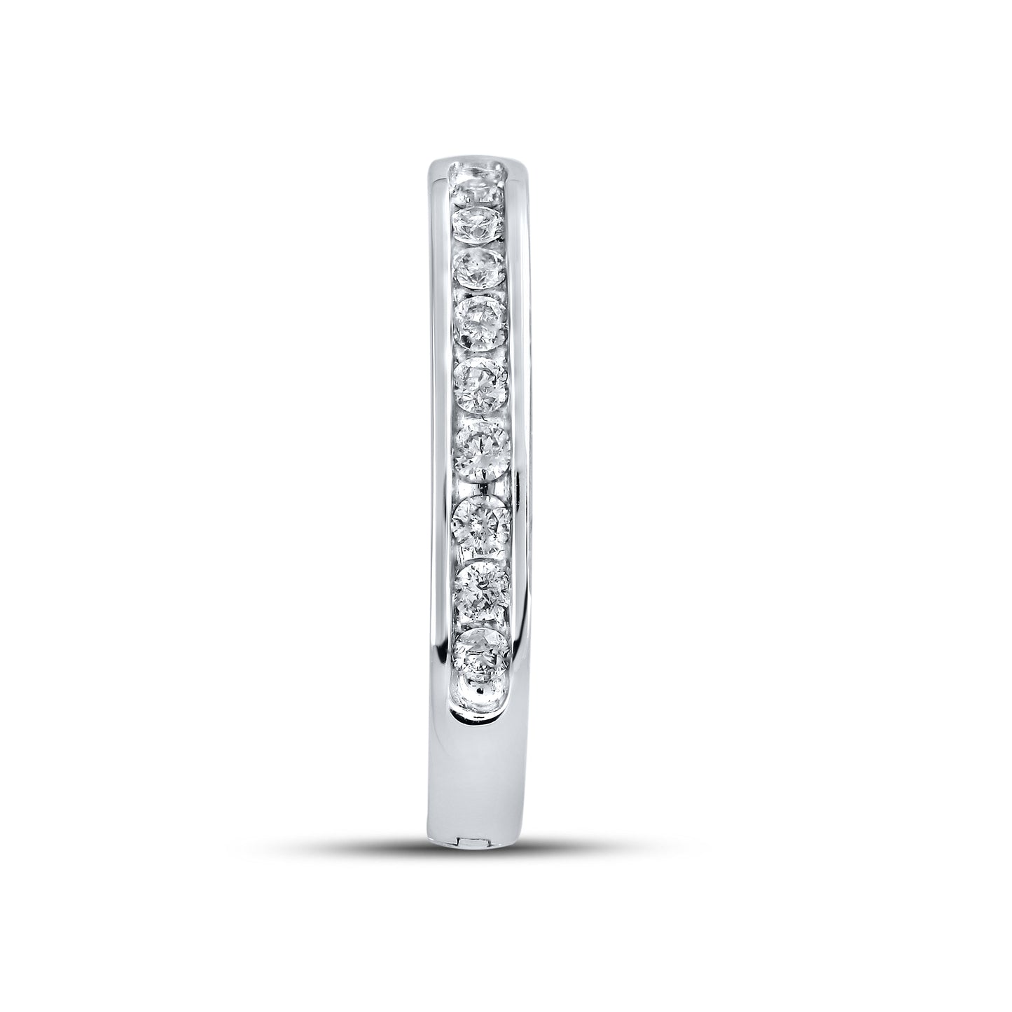 10kt White Gold 0.50 CTW Natural Diamond Hoops