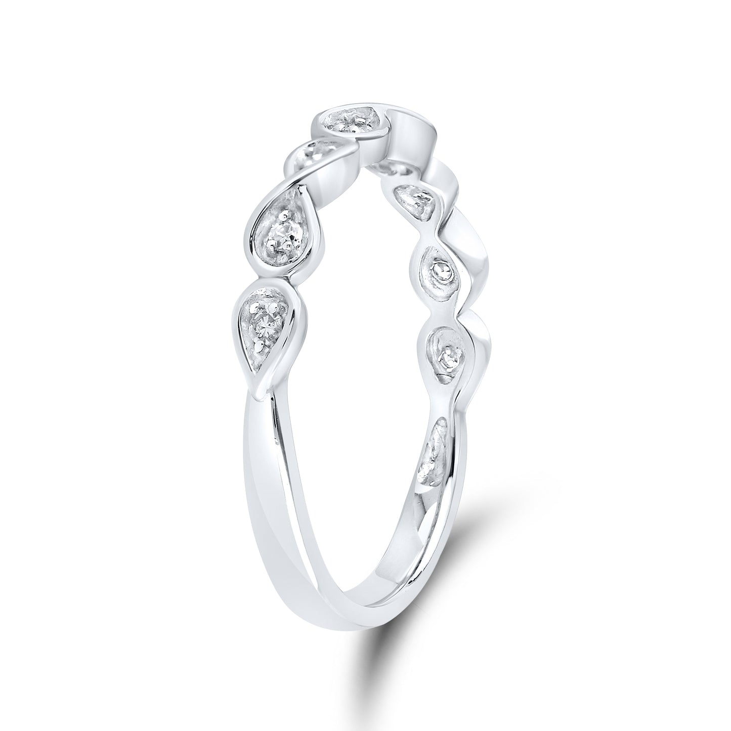 14kt White Gold 0.10 CTW Diamond Band