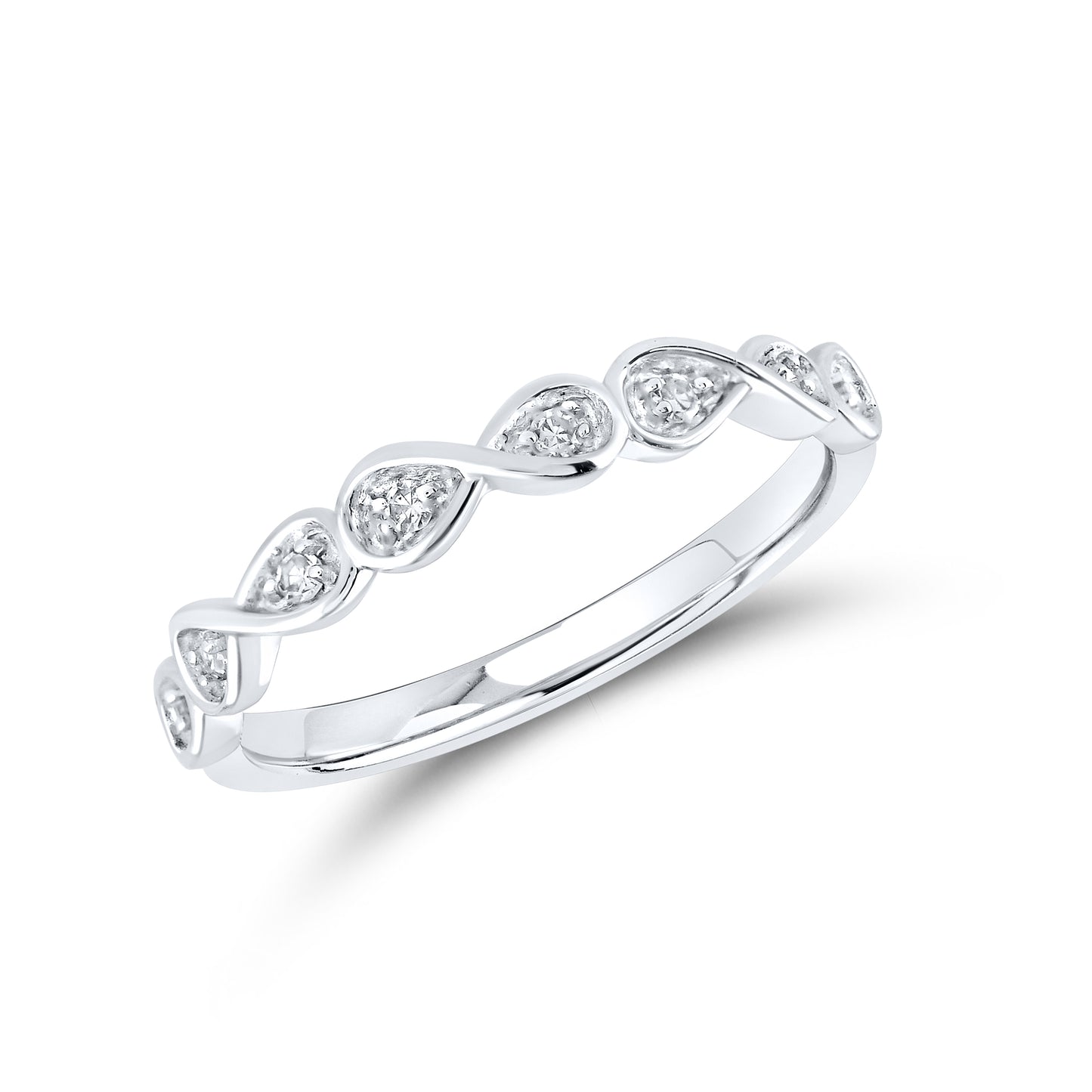 14kt White Gold 0.10 CTW Diamond Band