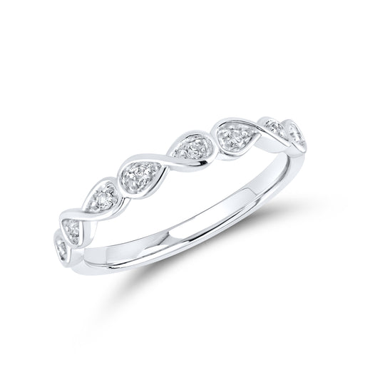 14kt White Gold 0.10 CTW Diamond Band