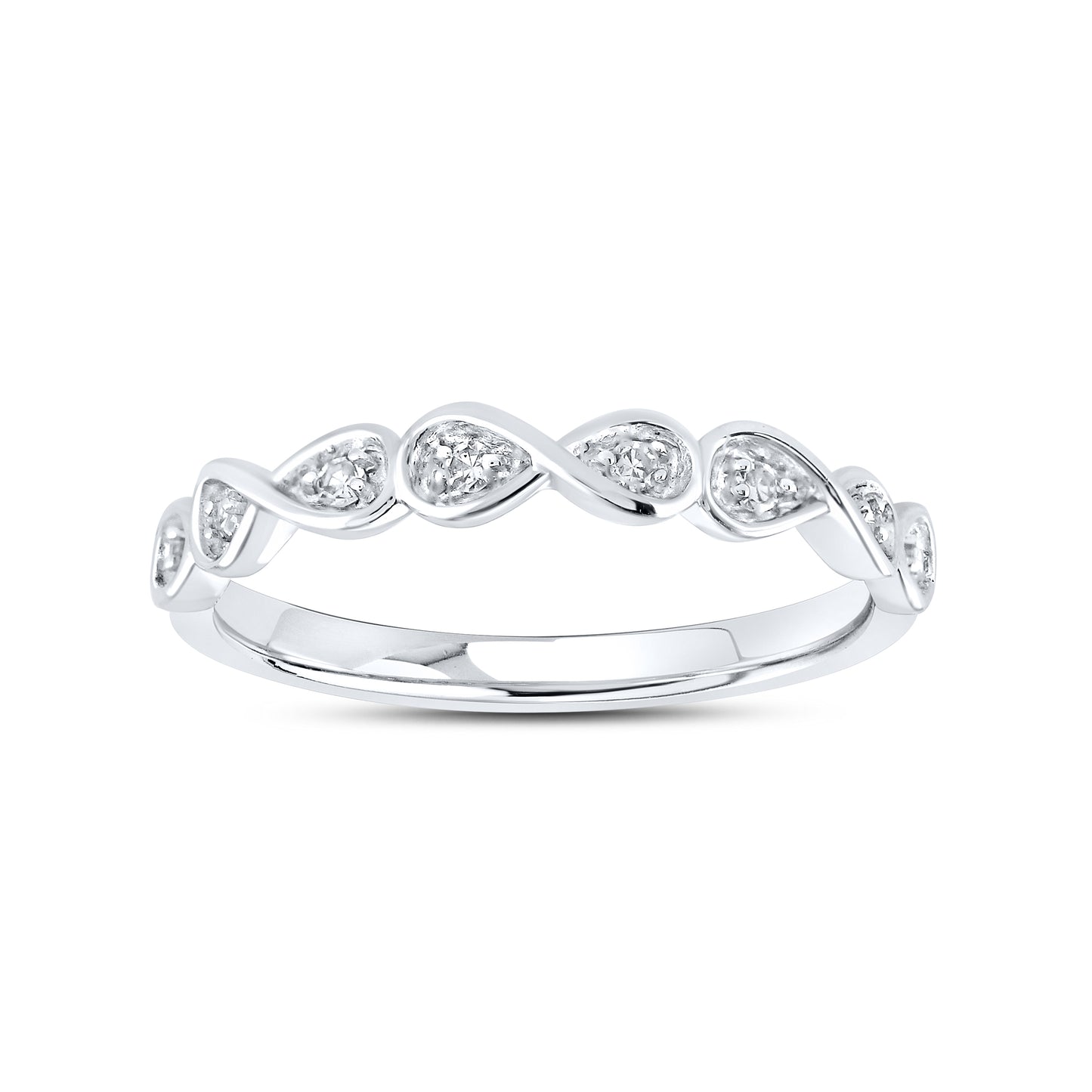 14kt White Gold 0.10 CTW Diamond Band