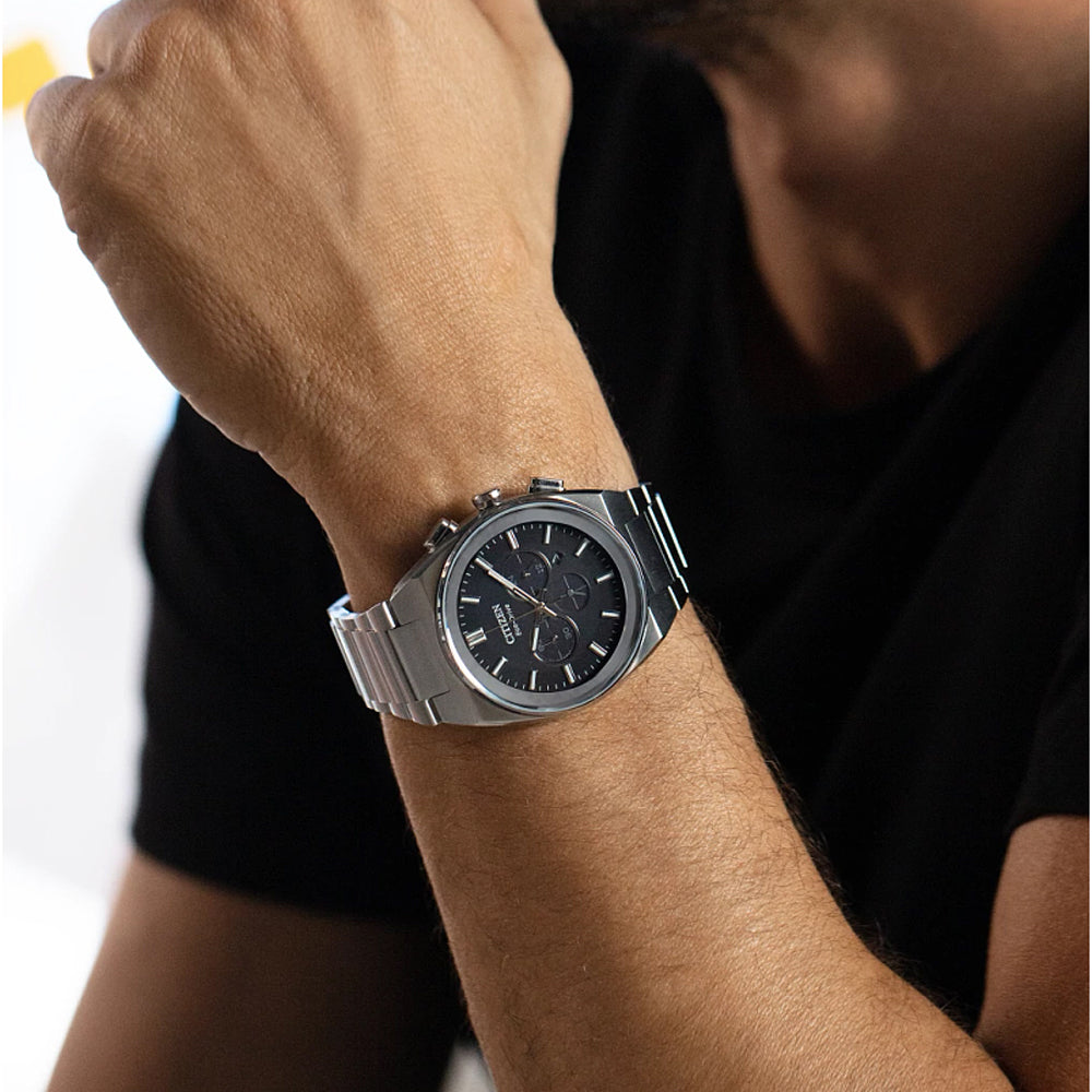 MEN ECO WR50 SS BRAC BLCK