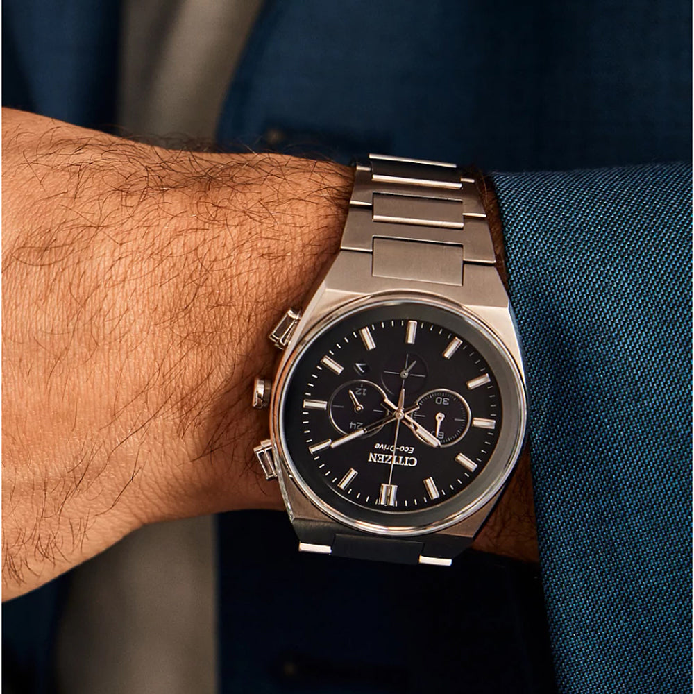 MEN ECO WR50 SS BRAC BLCK