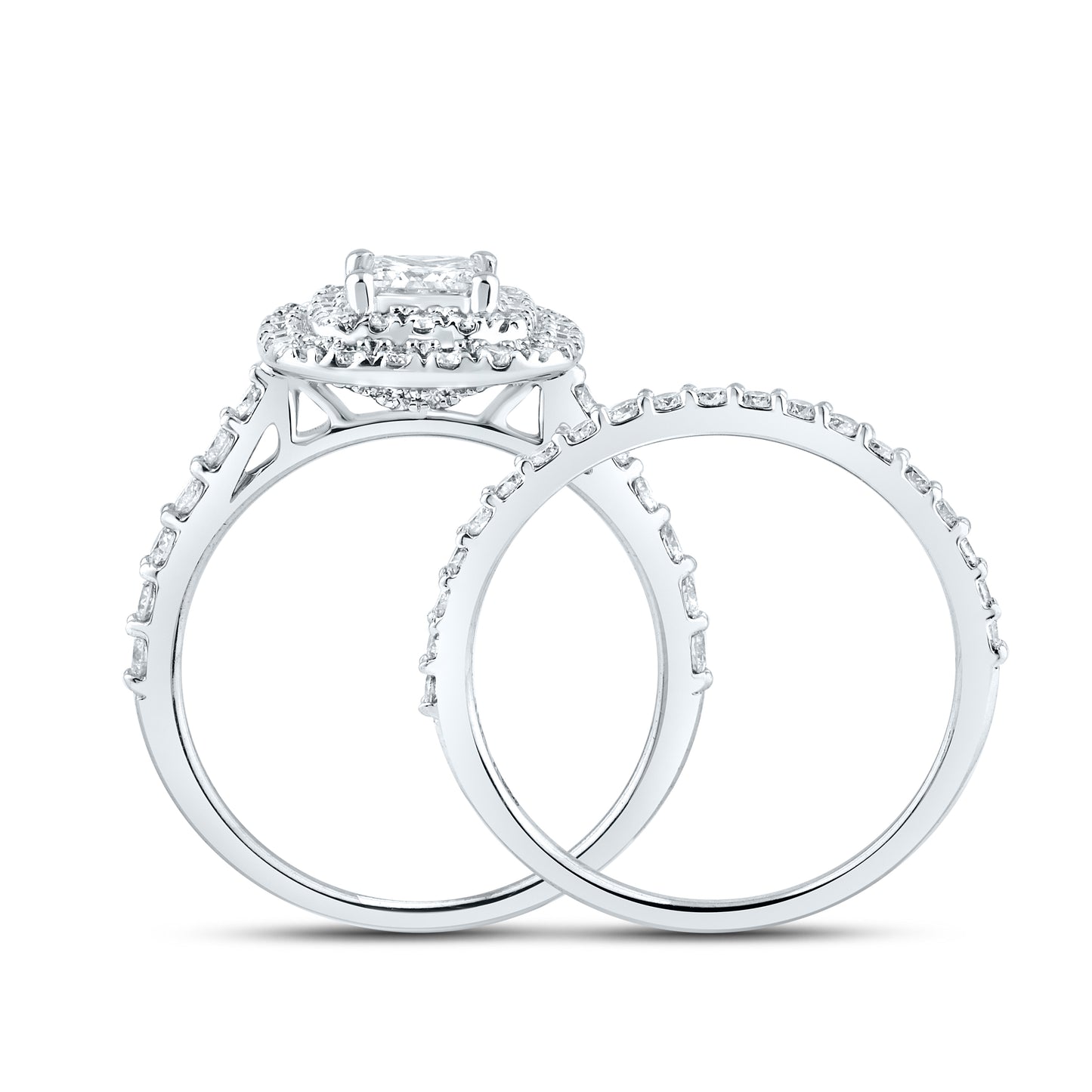 10kt white gold 1.54 ctw  Diamond Bridal Ring set