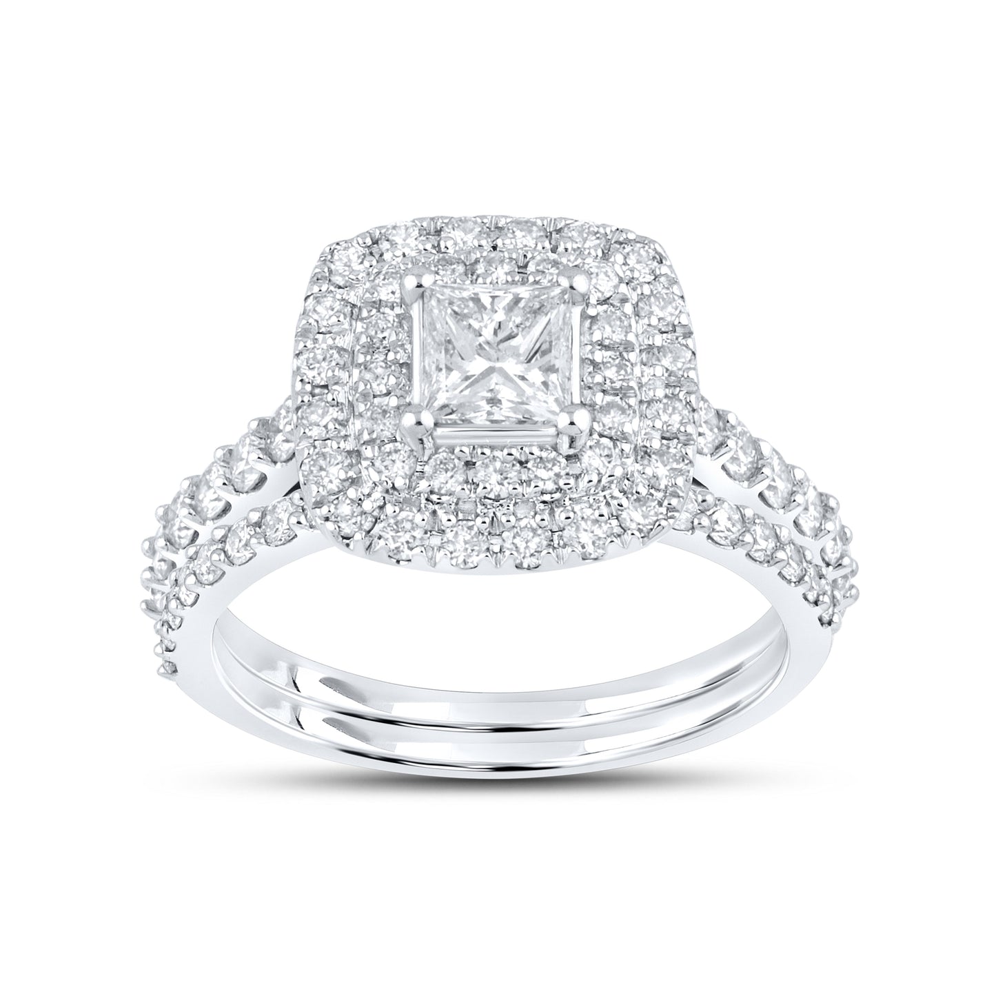 10kt white gold 1.54 ctw  Diamond Bridal Ring set