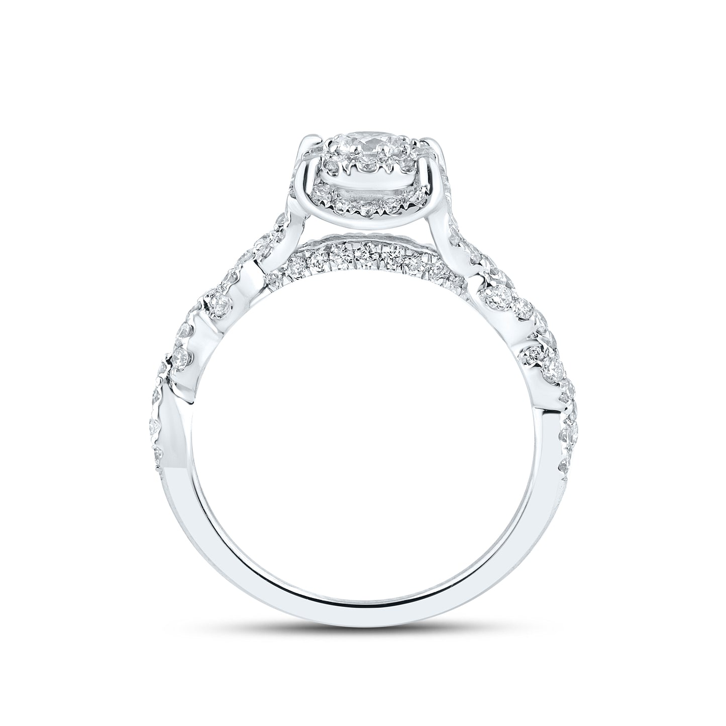 10KT WHITE GOLD 1.25 CTW Diamond Bridal Ring set